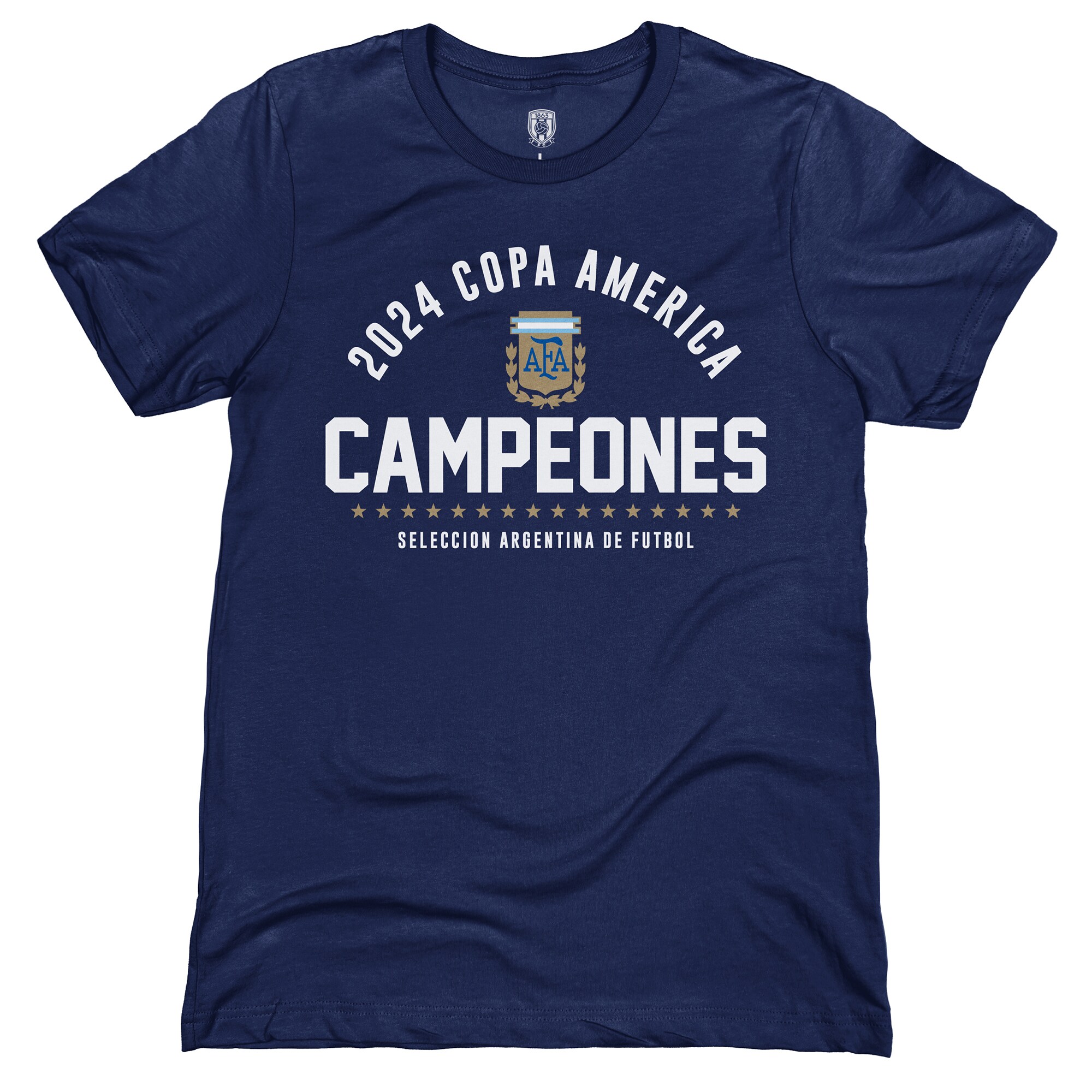 Shop argentina national team 1863fc 2024 copa america champions t-shirt – navy – France Football Shirts & World Cup Jerseys