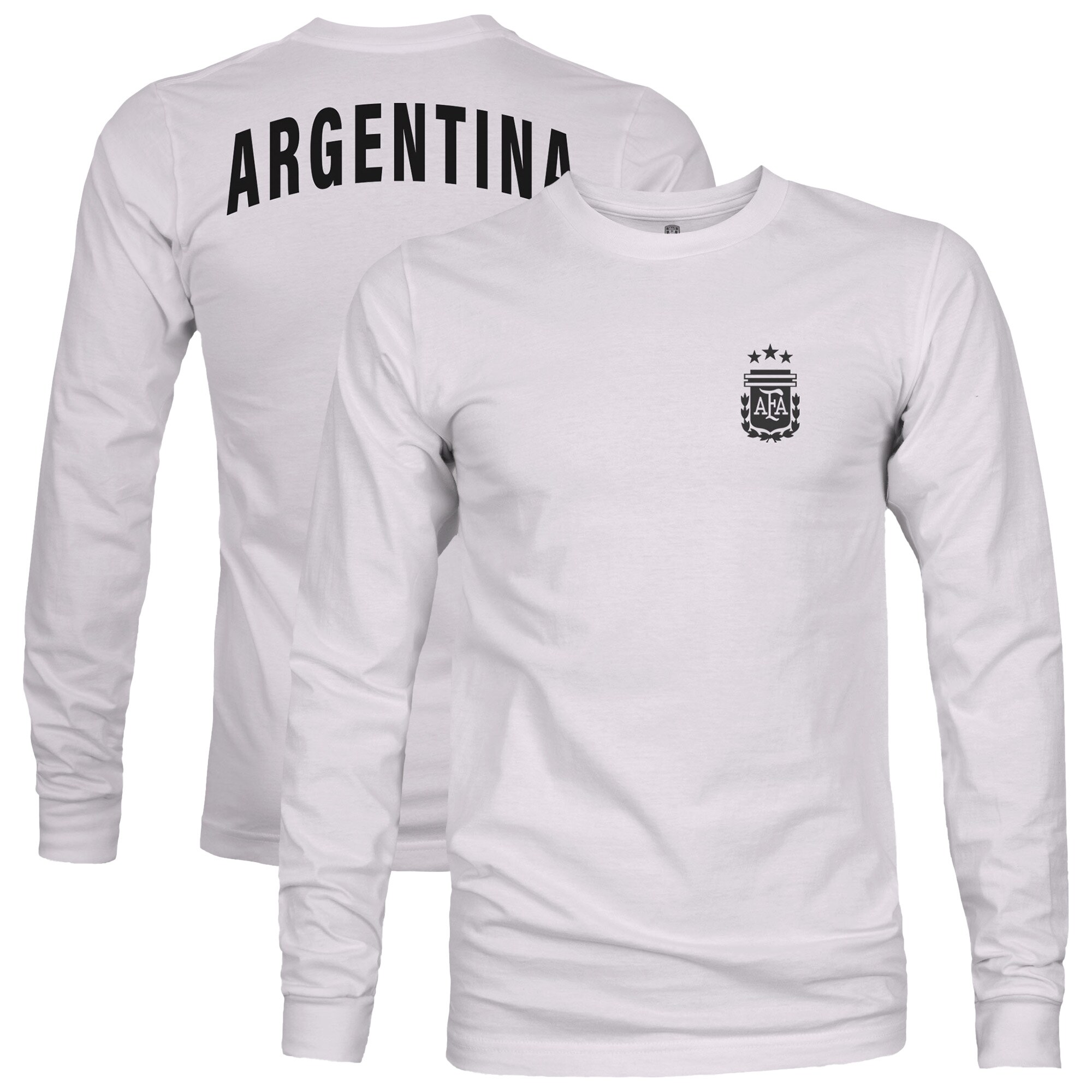 Shop argentina national team 1863fc back team arch long sleeve t-shirt – gray – France Football Shirts & World Cup Jerseys