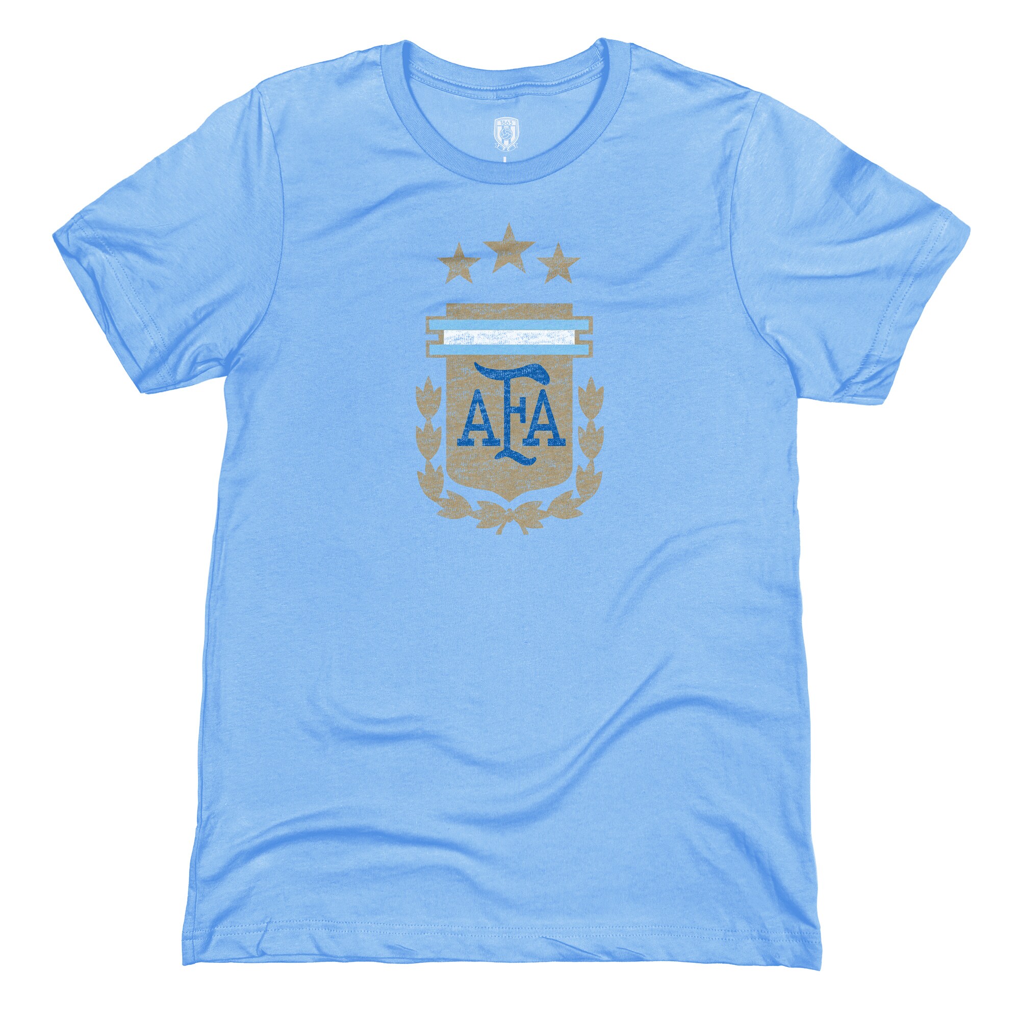Shop argentina national team 1863fc badge t-shirt – light blue – France Football Shirts & World Cup Jerseys