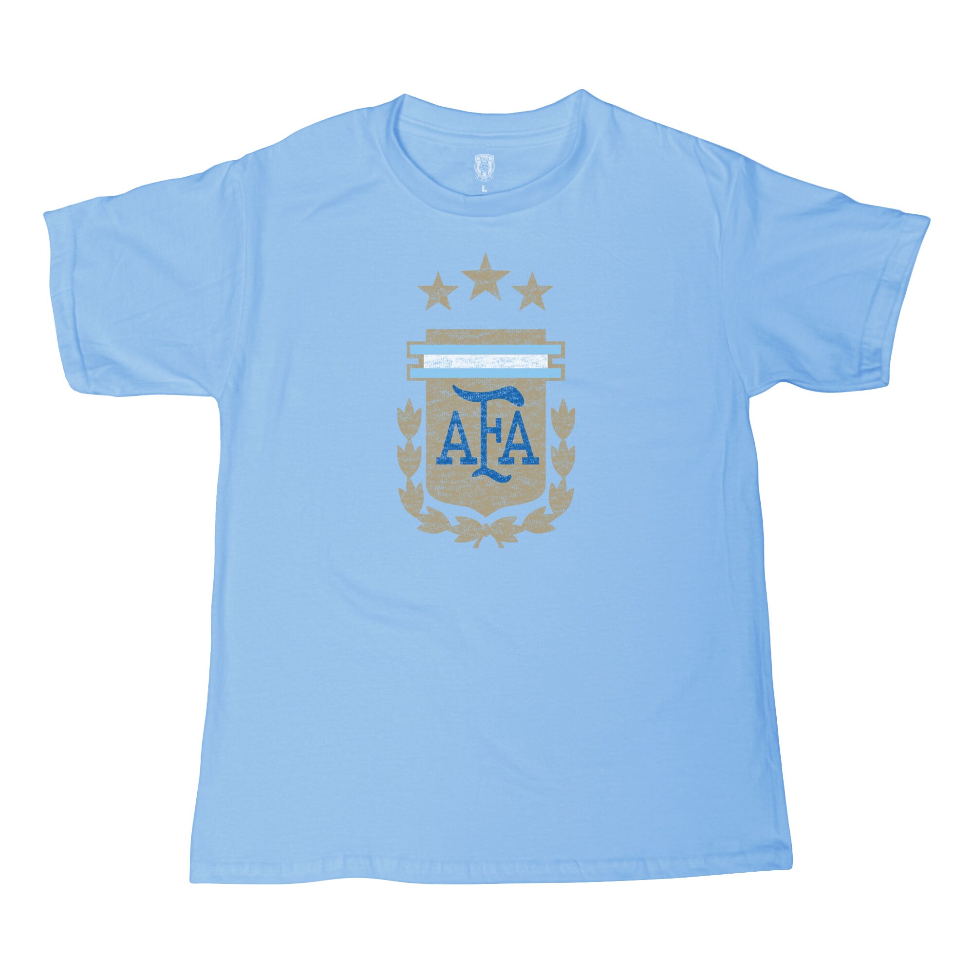 Shop argentina national team 1863fc youth badge t-shirt – light blue – France Football Shirts & World Cup Jerseys