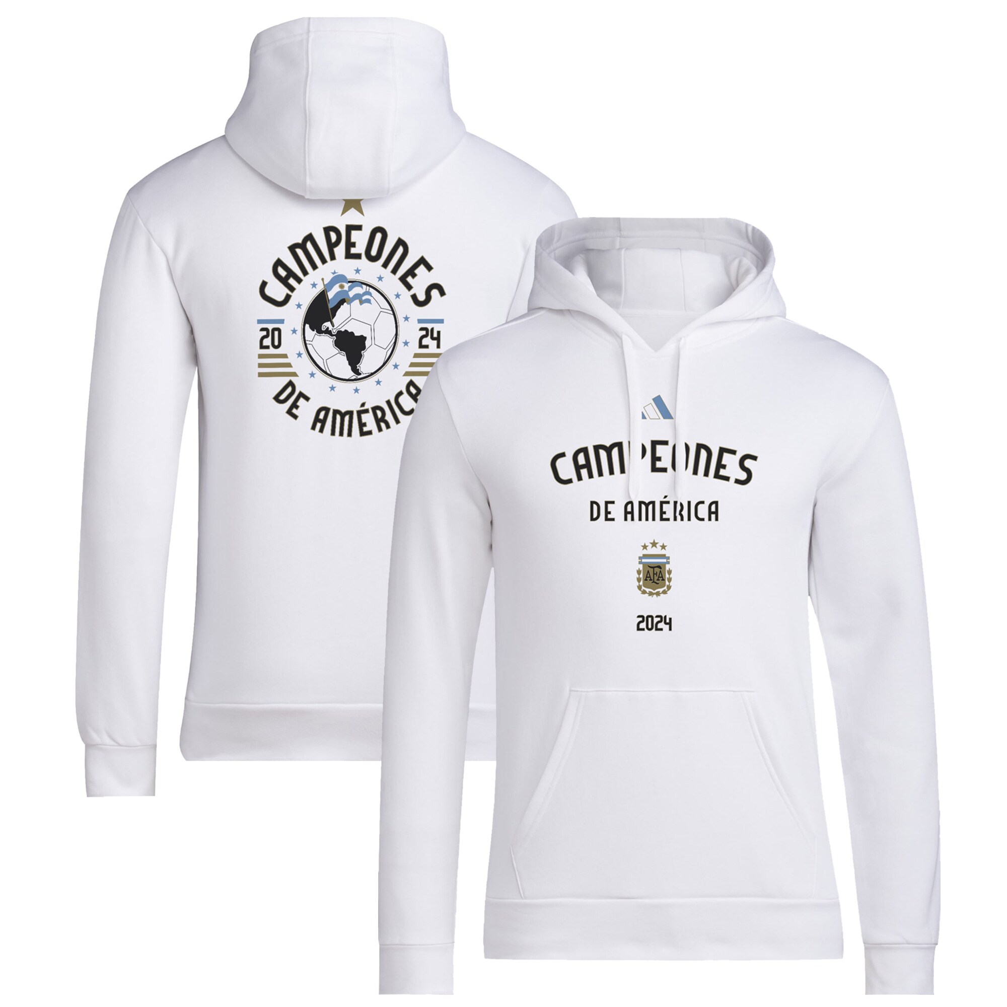 Shop argentina national team adidas 2024 copa america champions pullover hoodie – white – France Football Shirts & World Cup Jerseys