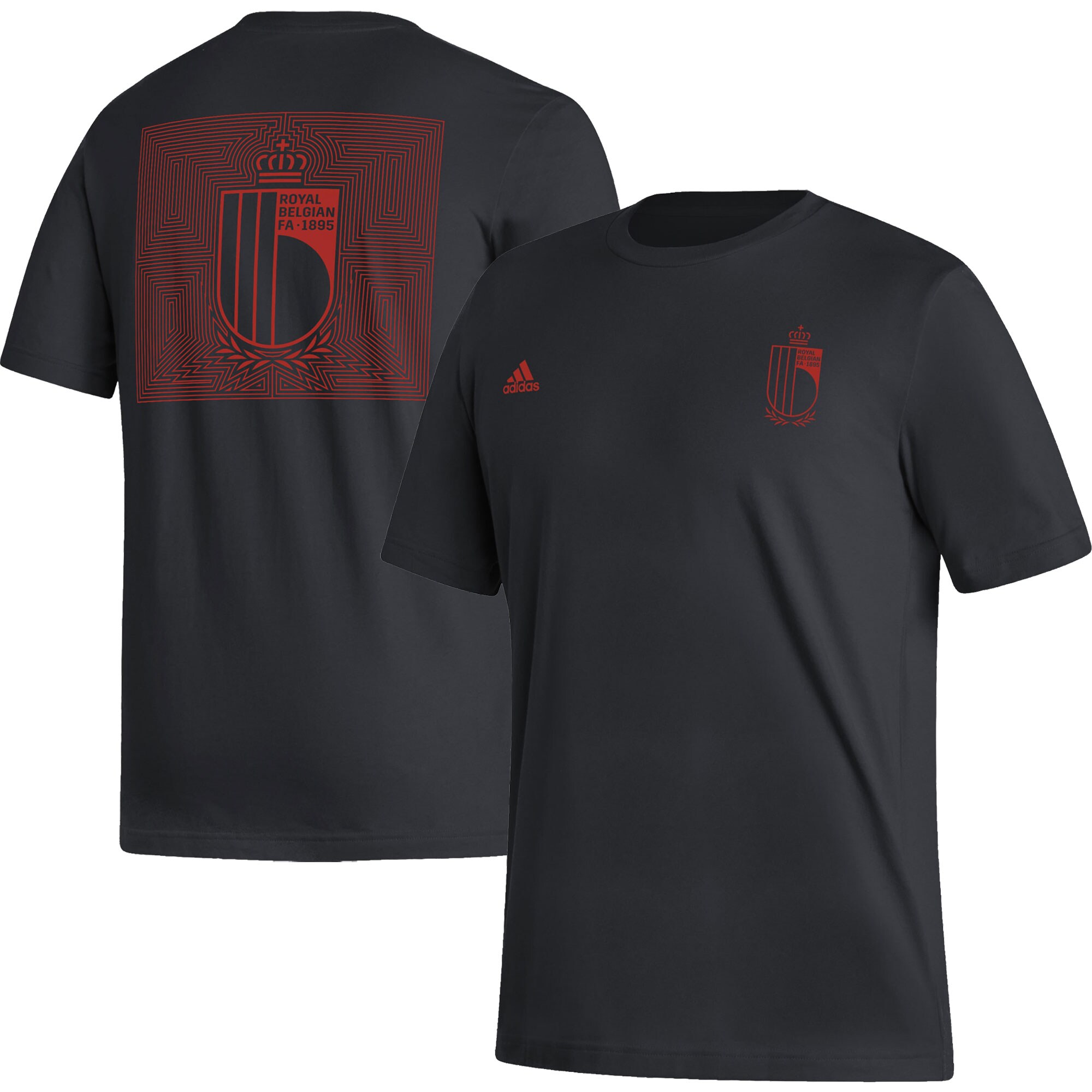 Shop belgium national team adidas pattern crest t-shirt – black – France Football Shirts & World Cup Jerseys