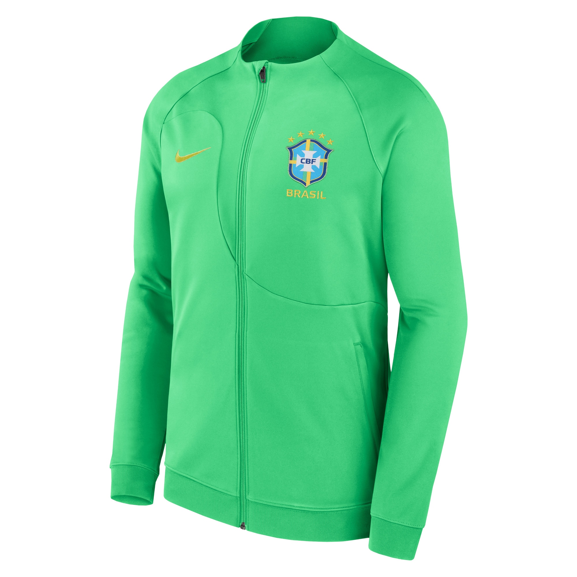 Shop brazil national team nike 2022 academy pro anthem performance raglan full-zip jacket – green – France Football Shirts & World Cup Jerseys