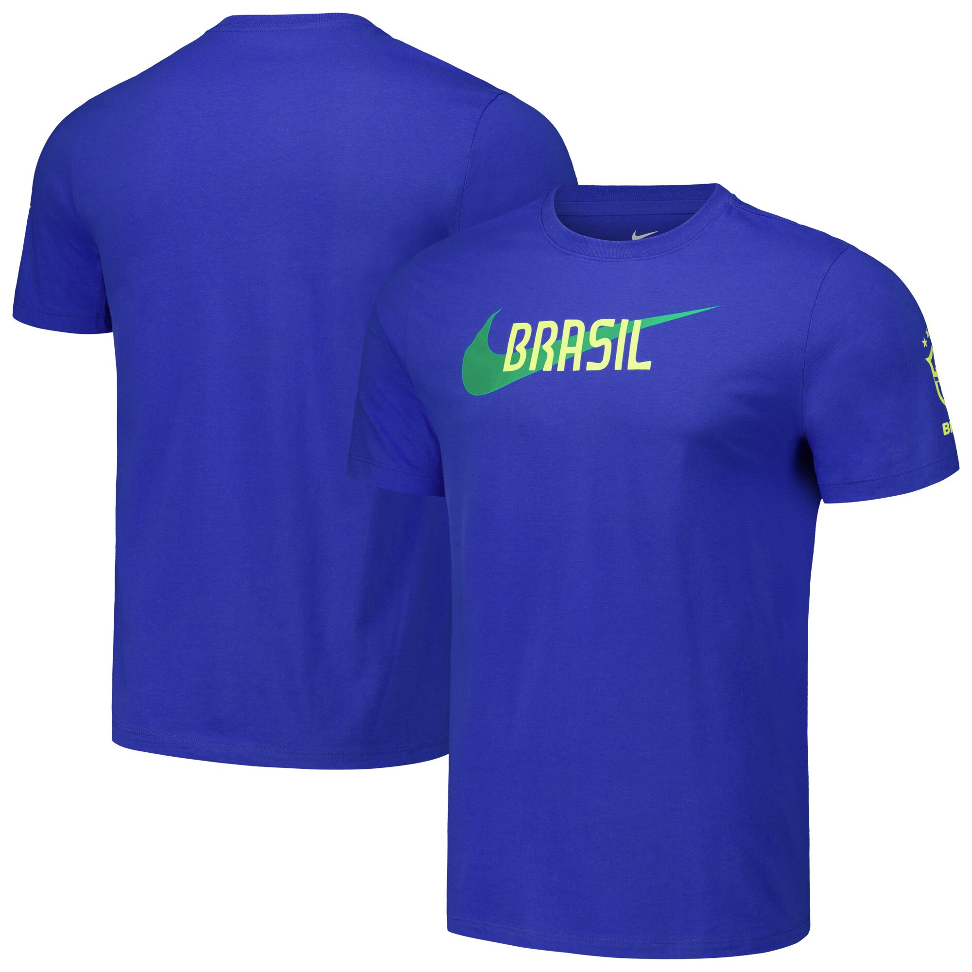 Shop brazil national team nike swoosh core t-shirt – royal – France Football Shirts & World Cup Jerseys