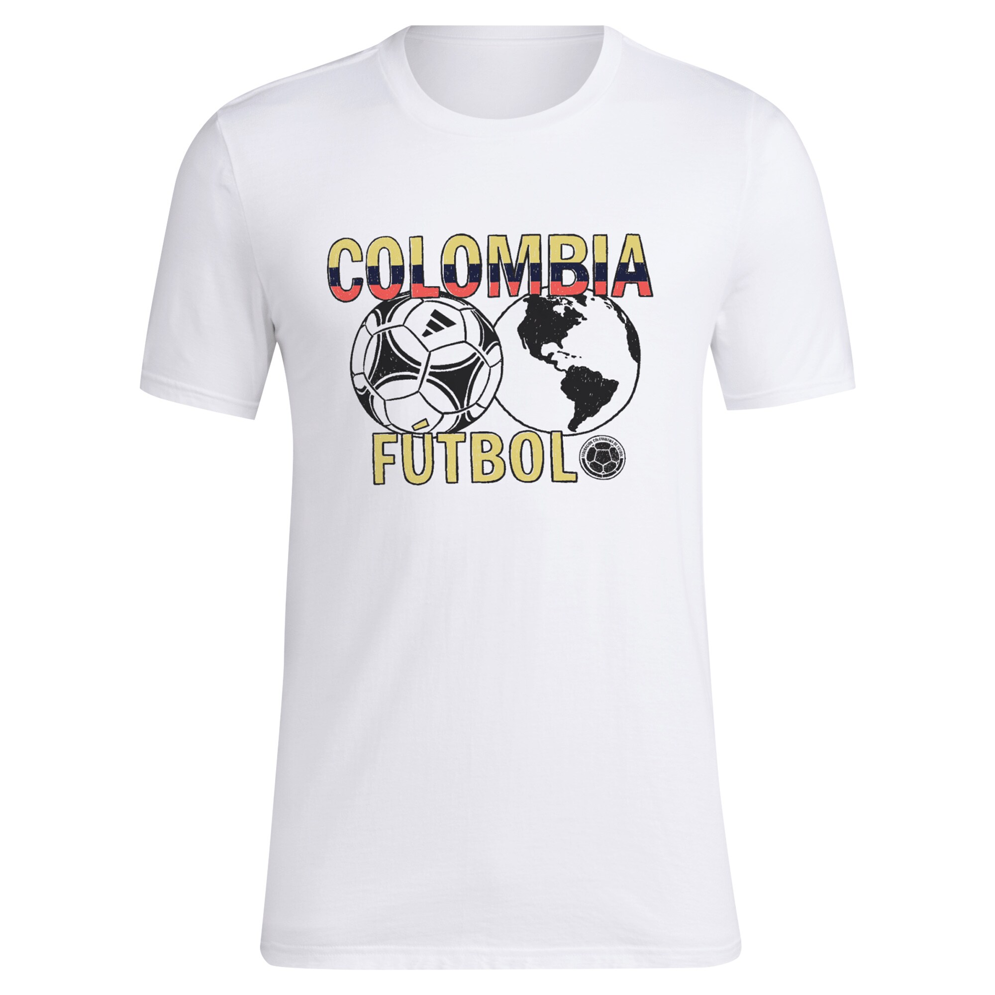 Shop colombia national team adidas around the world t-shirt – white – France Football Shirts & World Cup Jerseys