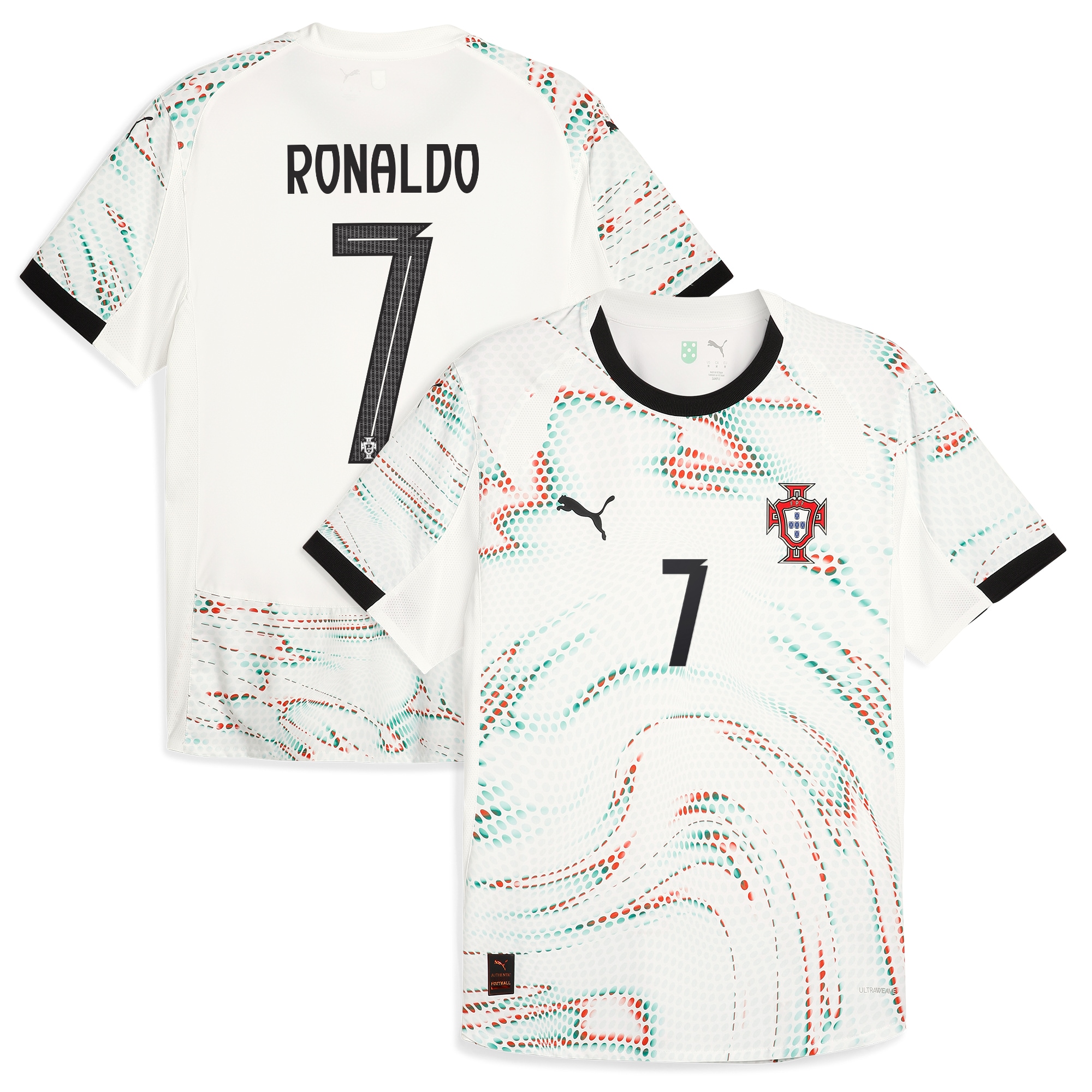 Shop cristiano ronaldo portugal national team puma 2025 away authentic jersey – white – France Football Shirts & World Cup Jerseys