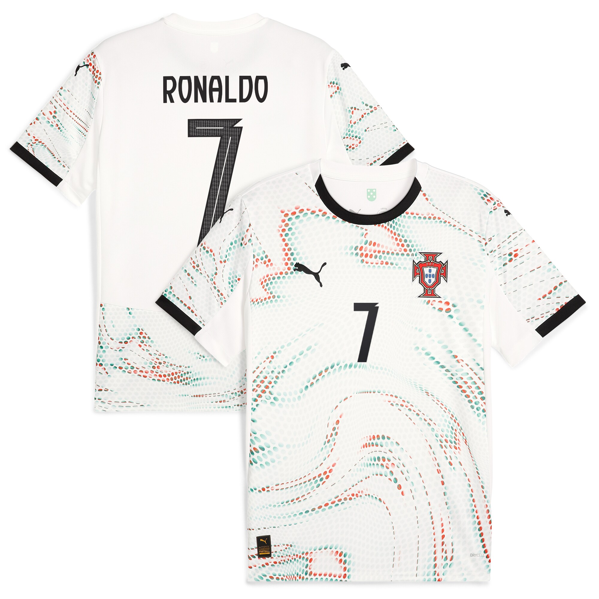 Shop cristiano ronaldo portugal national team puma 2025 away replica jersey – white – France Football Shirts & World Cup Jerseys