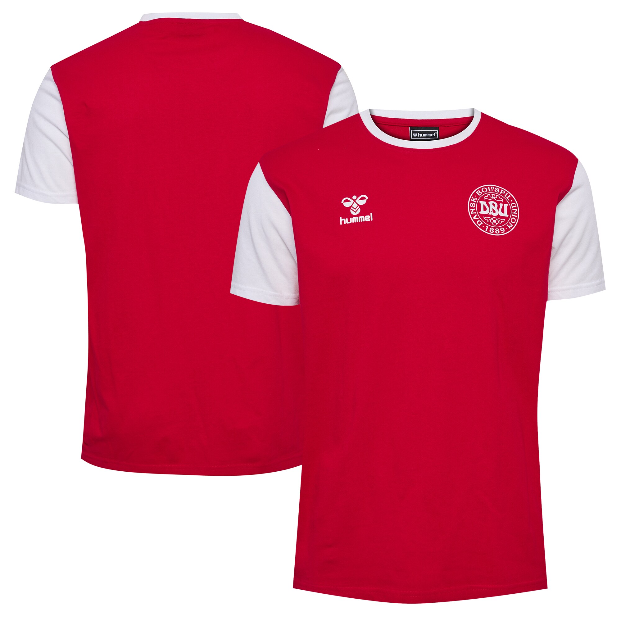 Shop denmark national team block t-shirt – red – France Football Shirts & World Cup Jerseys