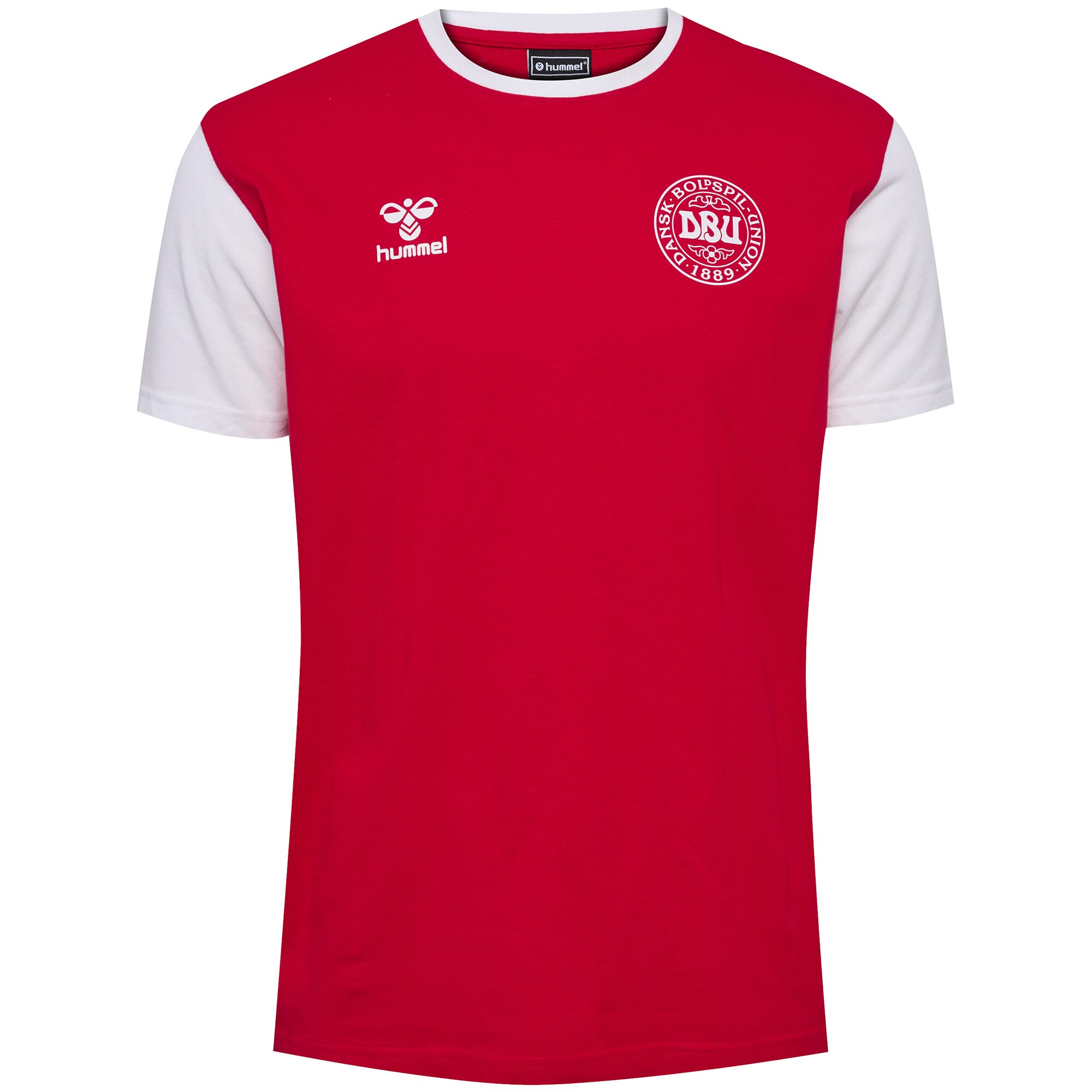 Shop denmark national team block t-shirt – red – France Football Shirts & World Cup Jerseys