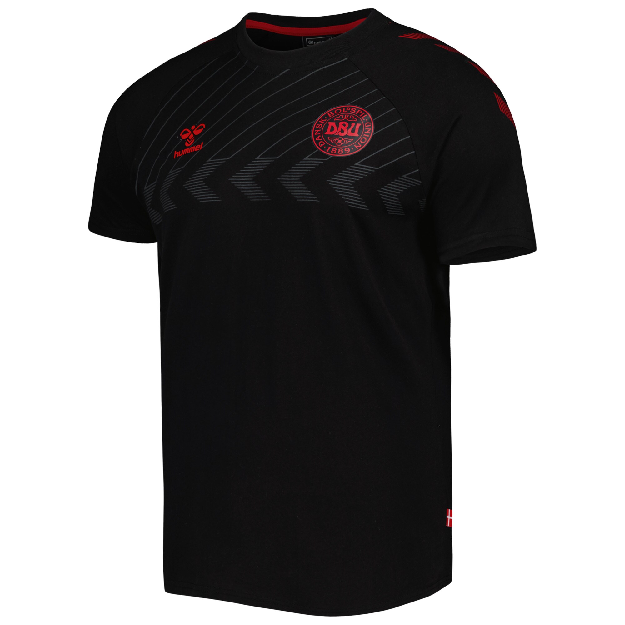 Shop denmark national team fan raglan t-shirt – black – France Football Shirts & World Cup Jerseys