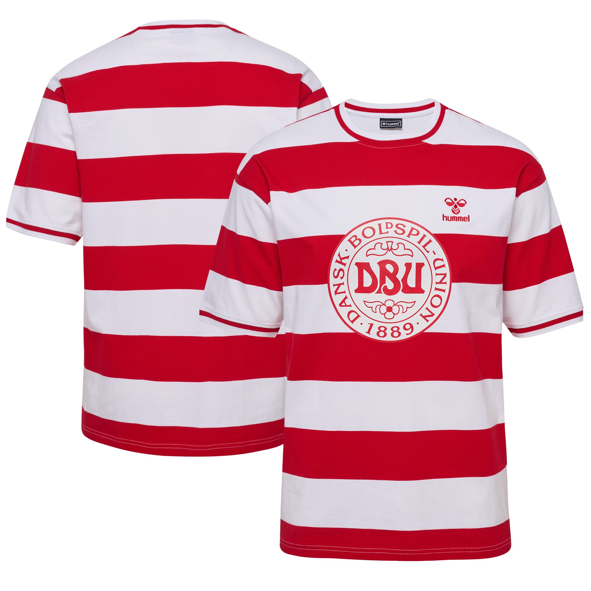 Shop denmark national team striped t-shirt – red – France Football Shirts & World Cup Jerseys