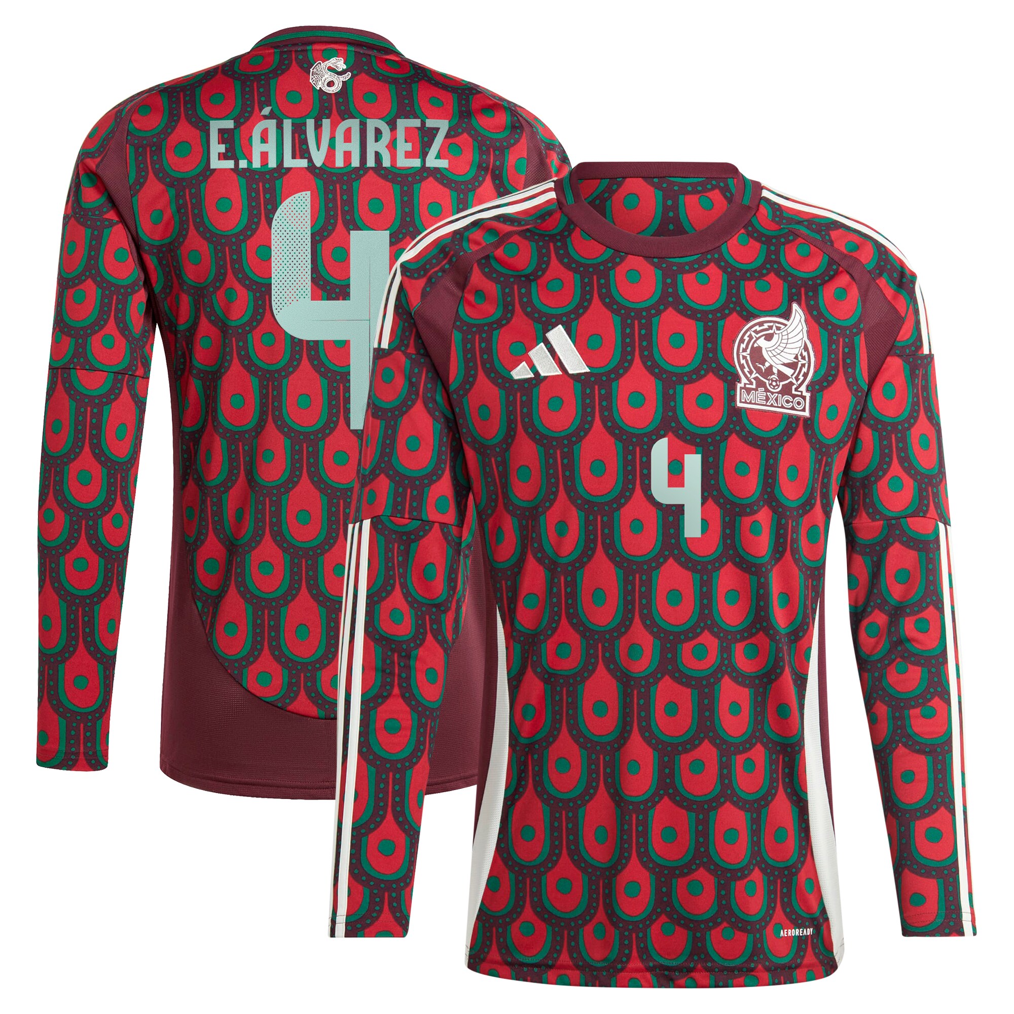 Shop edson alvarez mexico national team adidas 2024 home replica player long sleeve jersey – burgundy – France Football Shirts & World Cup Jerseys
