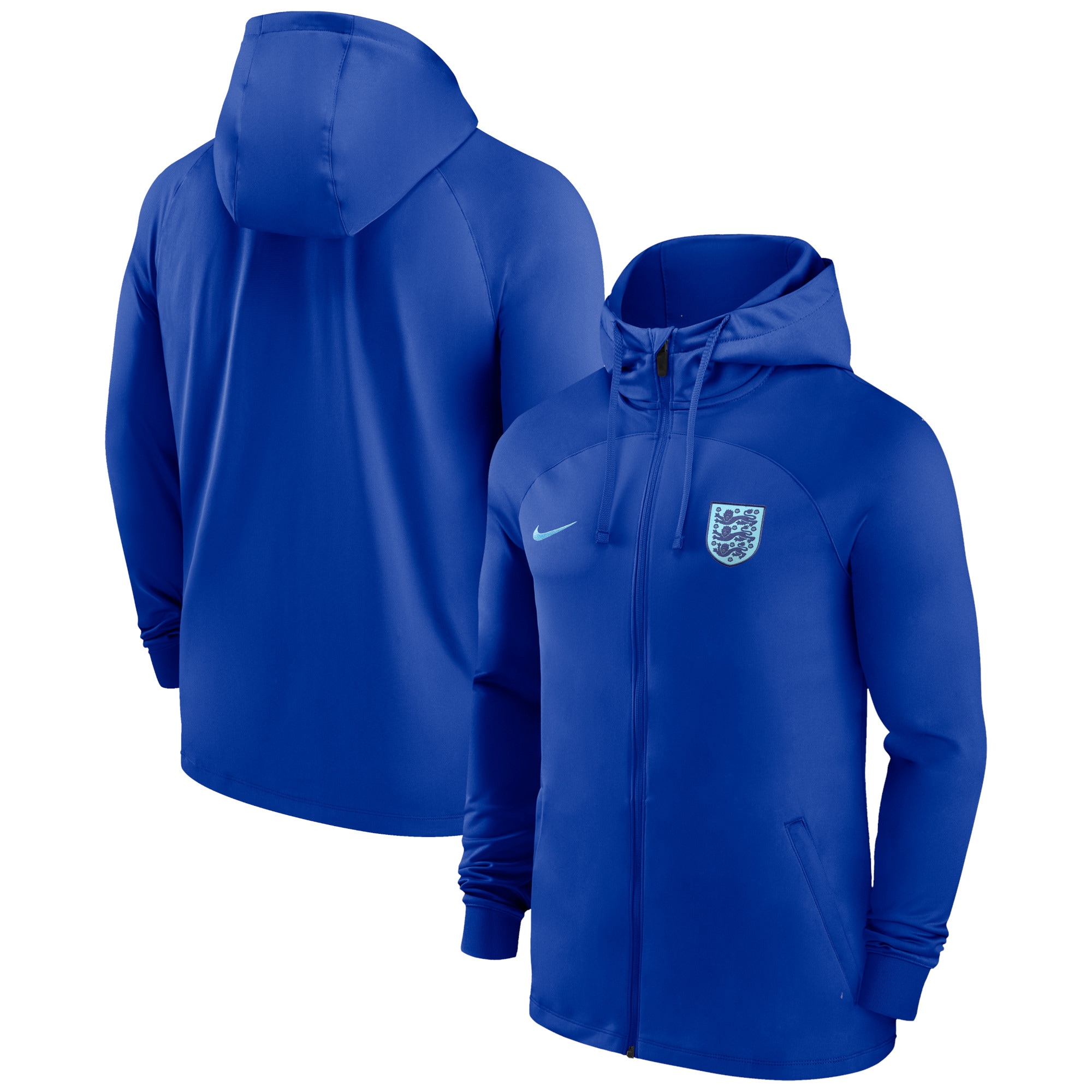 Shop england national team nike strike raglan hoodie full-zip track jacket – blue – France Football Shirts & World Cup Jerseys