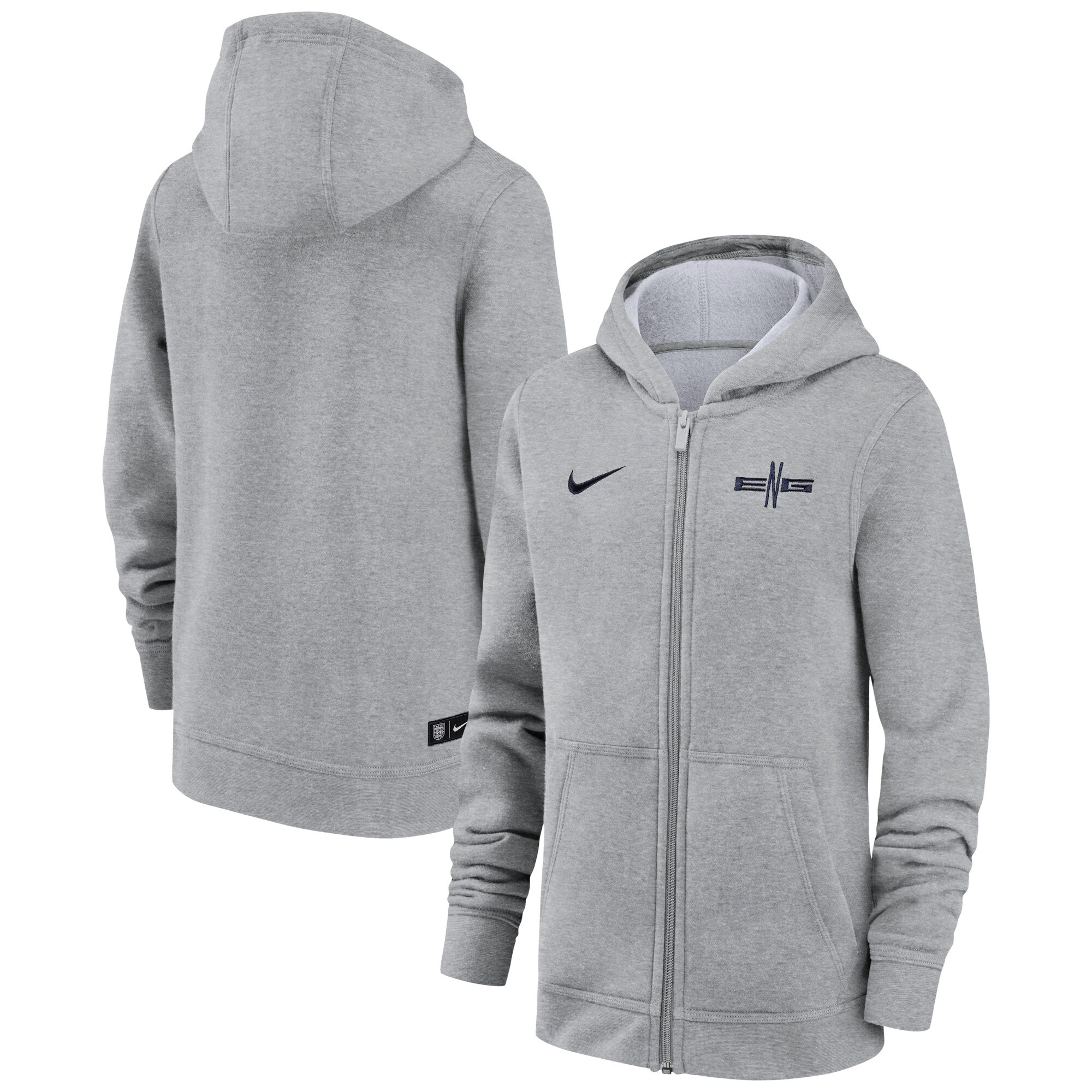 Shop england national team nike youth logo club full-zip hoodie – gray – France Football Shirts & World Cup Jerseys