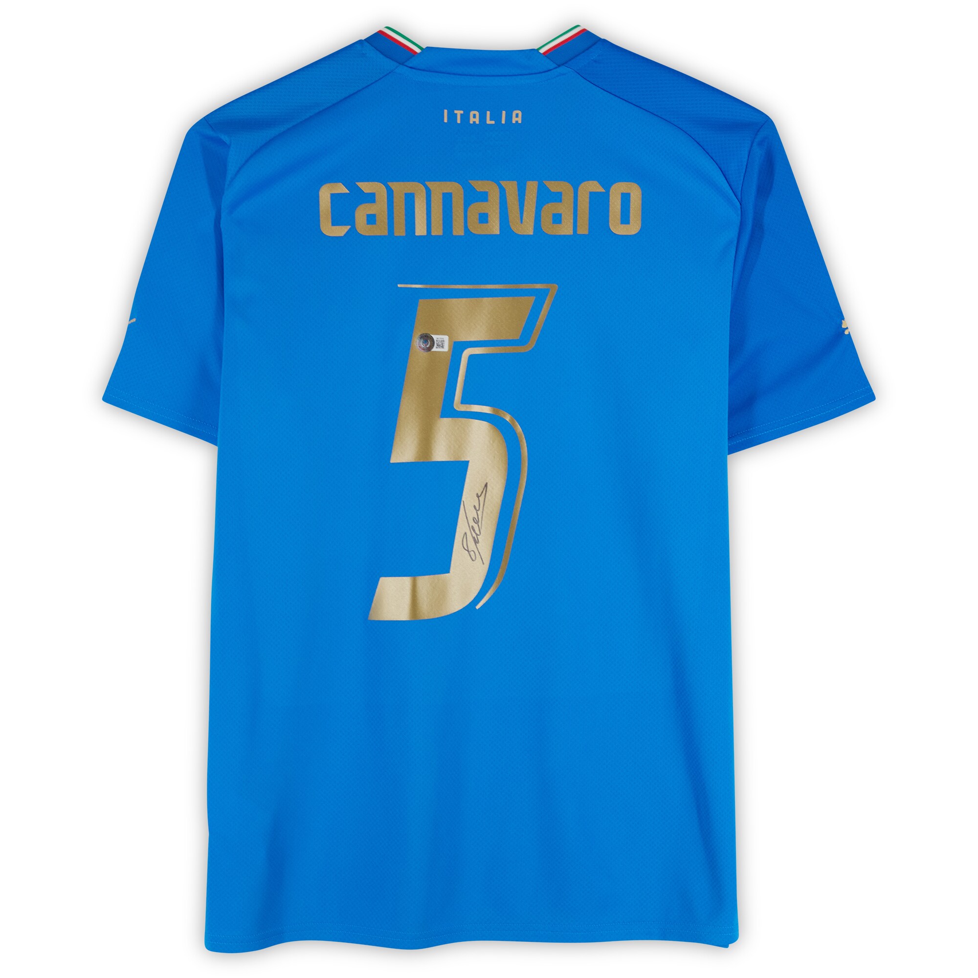 Shop fabio cannavaro italy national team autographed fanatics authentic 2022-23 blue home puma jersey – bas – France Football Shirts & World Cup Jerseys