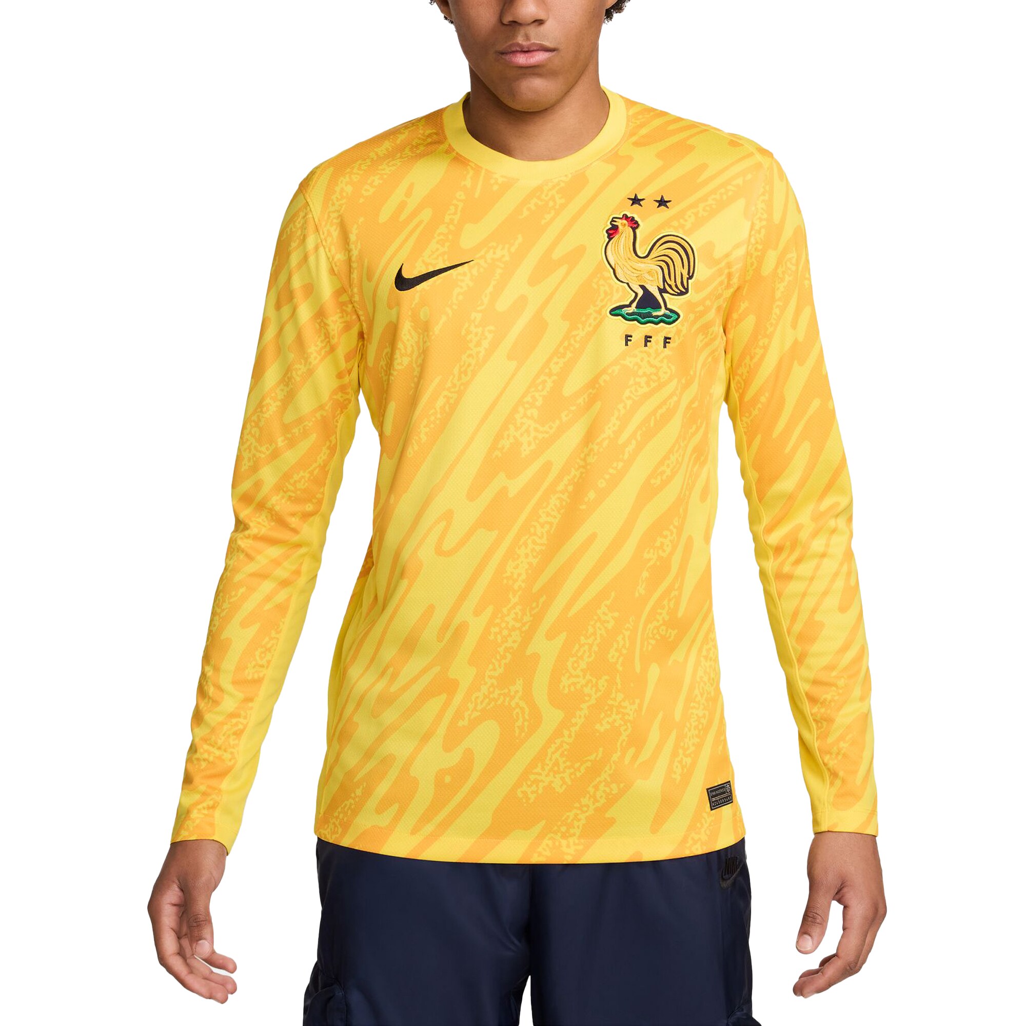 Shop france national team nike 2024 goalkeeper replica stadium long sleeve jersey – yellow – France Football Shirts & World Cup Jerseys