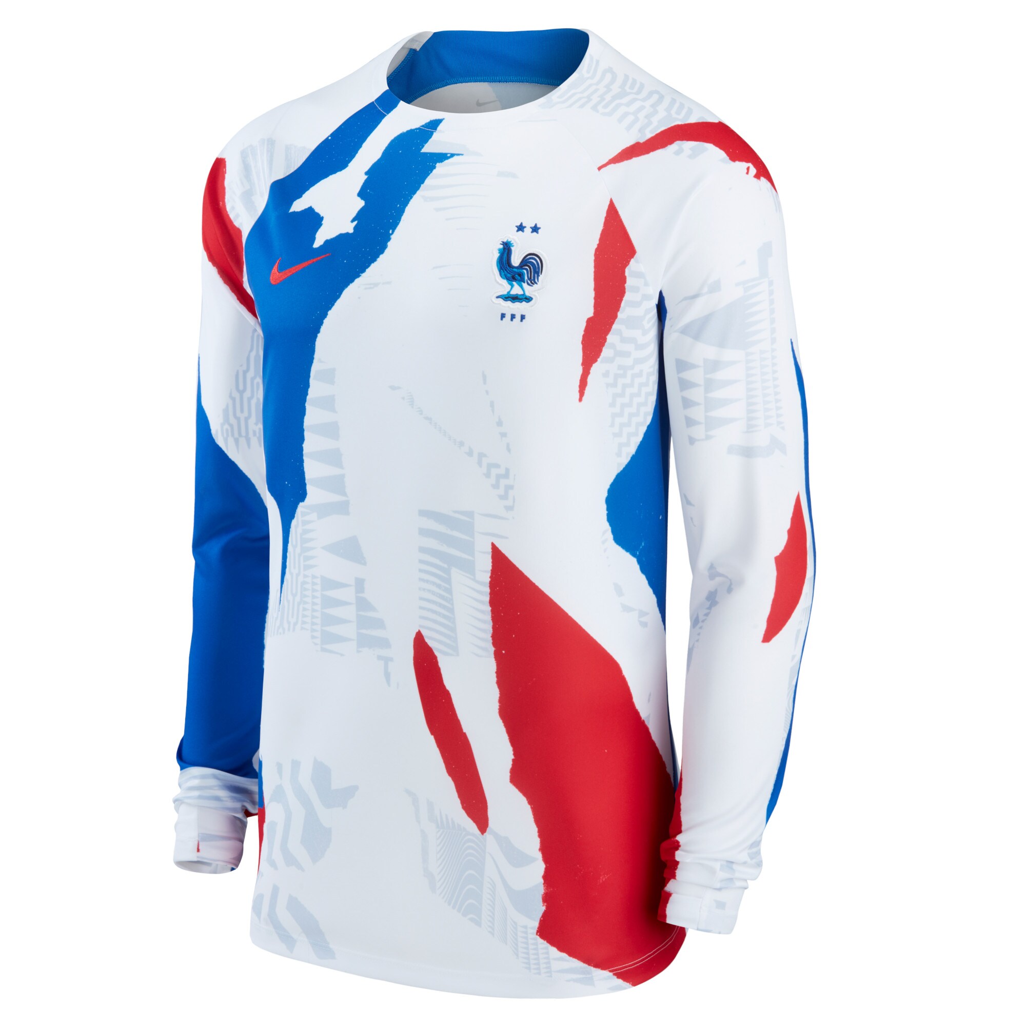 Shop france national team nike pre-match long sleeve top – white – France Football Shirts & World Cup Jerseys