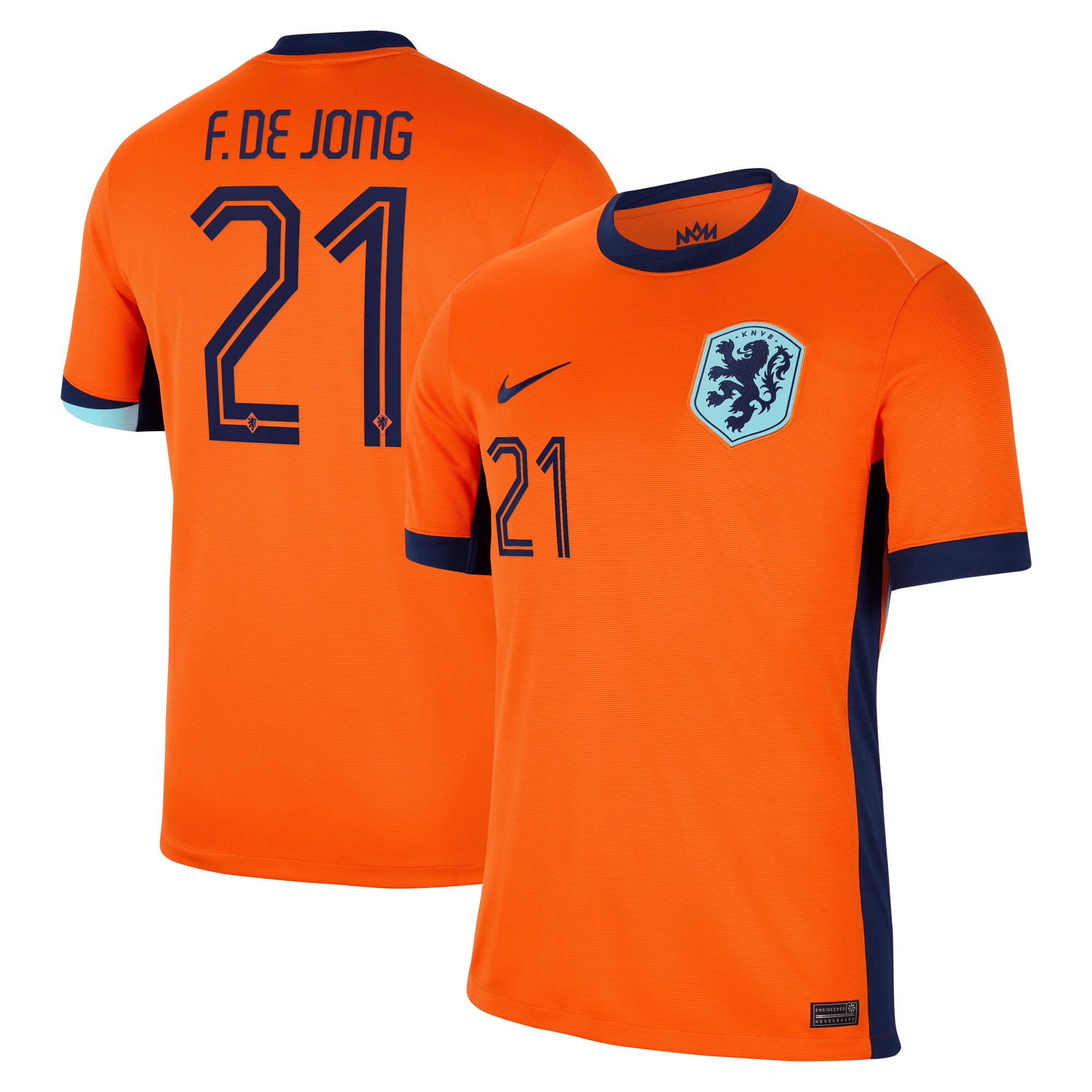 Shop frenkie de jong netherlands national team nike 2024 home replica jersey – orange – France Football Shirts & World Cup Jerseys