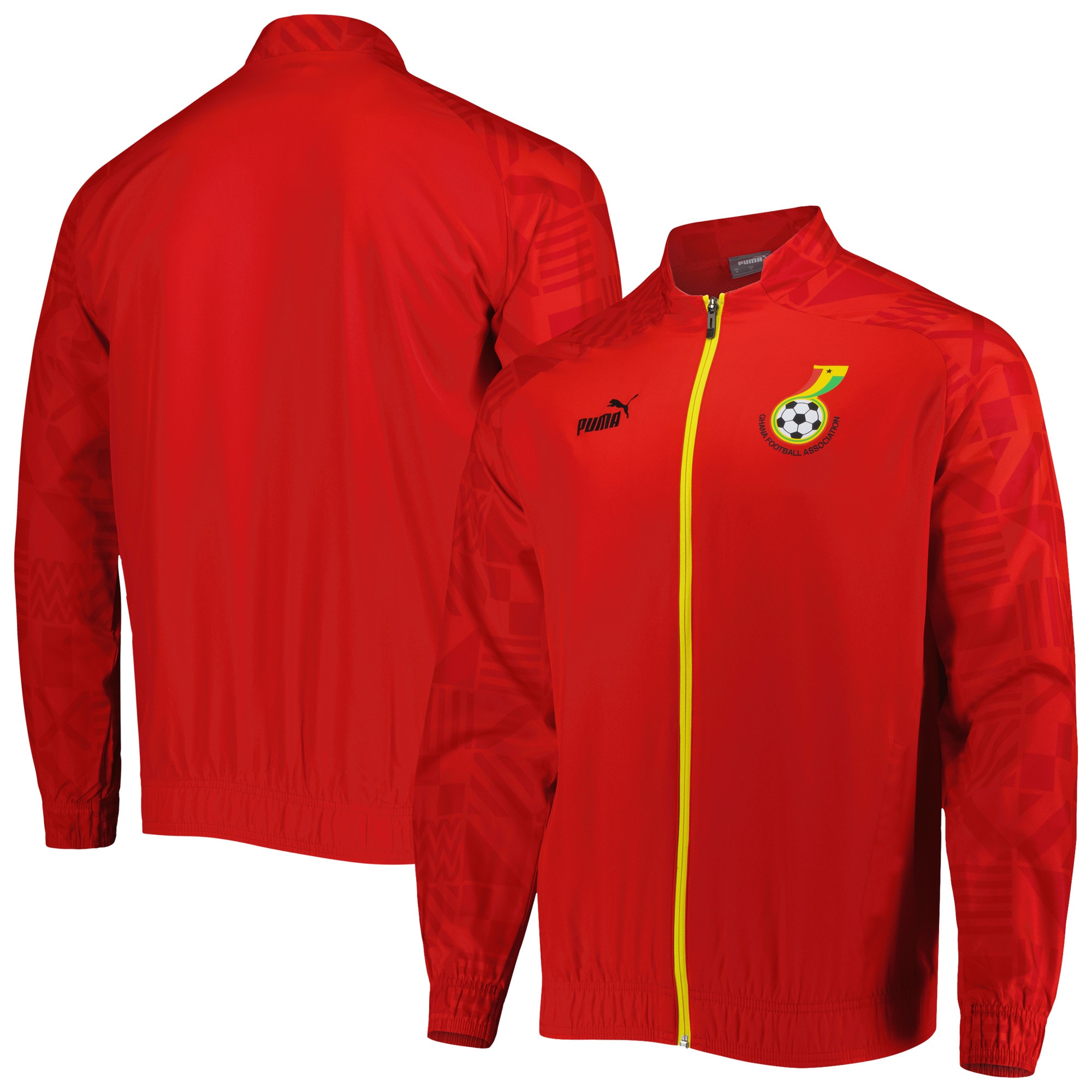 Shop ghana national team puma pre-match raglan full-zip training jacket – red – France Football Shirts & World Cup Jerseys