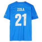 Shop gianfranco zola italy national team autographed fanatics authentic 2022-23 blue home puma jersey – bas – France Football Shirts & World Cup Jerseys