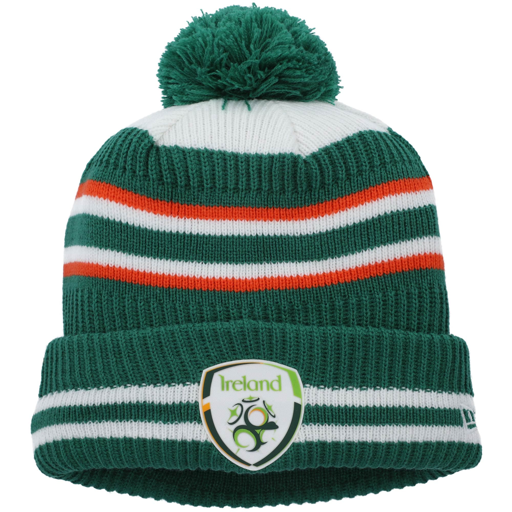 Shop ireland national team new era bobble fleece cuffed knit hat with pom – green – France Football Shirts & World Cup Jerseys