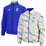 Shop italy national team adidas team logo anthem reversible full-zip jacket – white – France Football Shirts & World Cup Jerseys