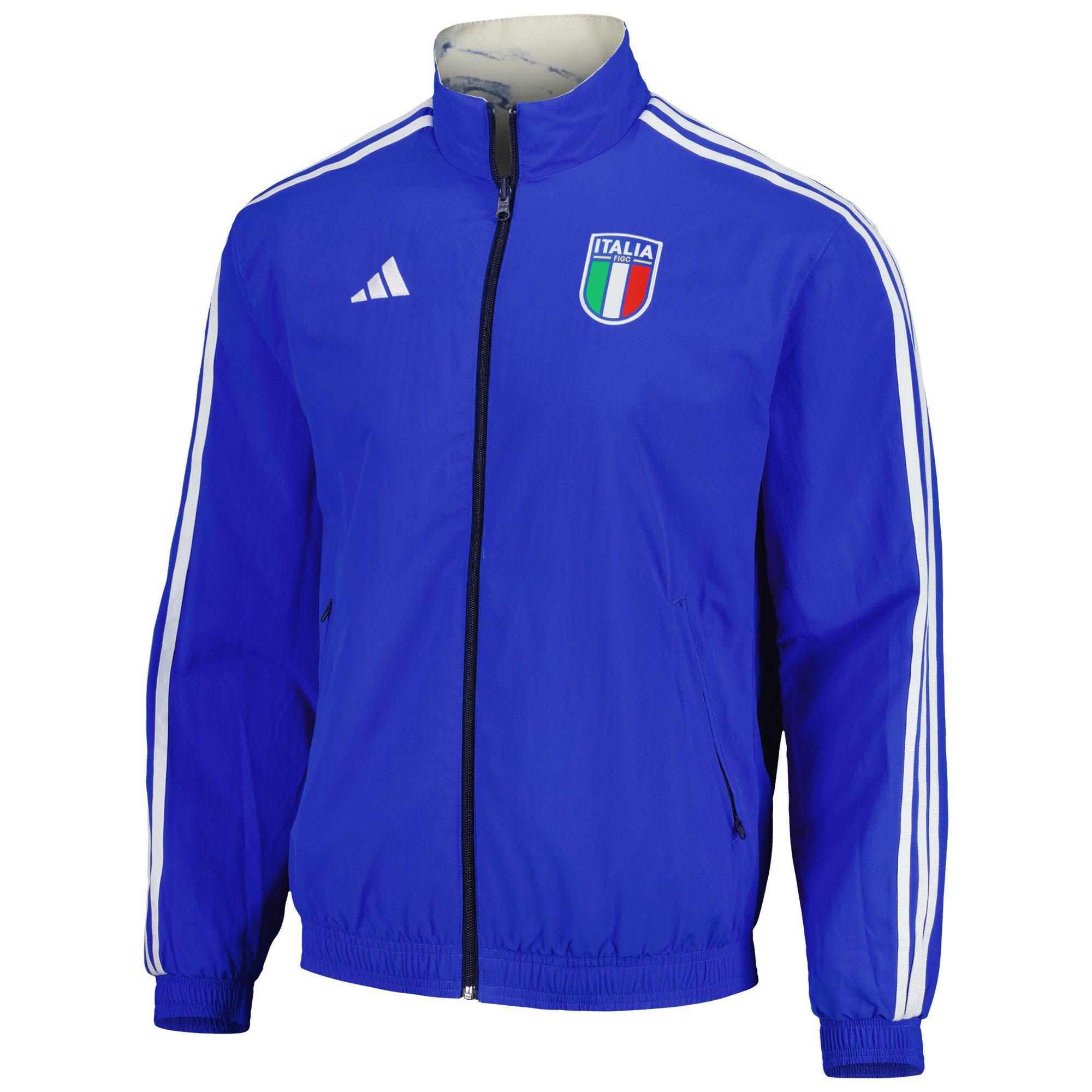 Shop italy national team adidas team logo anthem reversible full-zip jacket – white – France Football Shirts & World Cup Jerseys