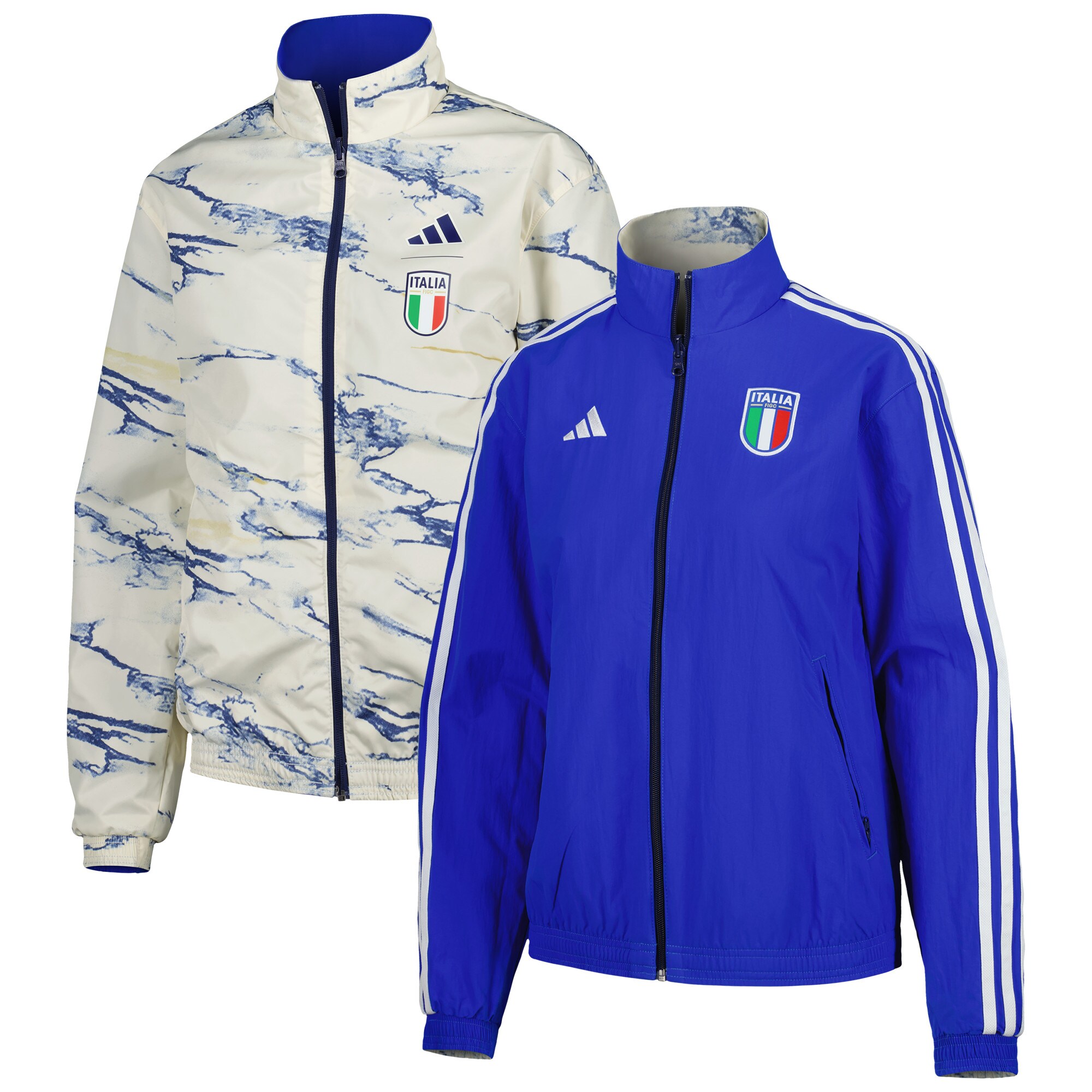 Shop italy national team adidas women8217s anthem reversible full-zip jacket – blue – France Football Shirts & World Cup Jerseys