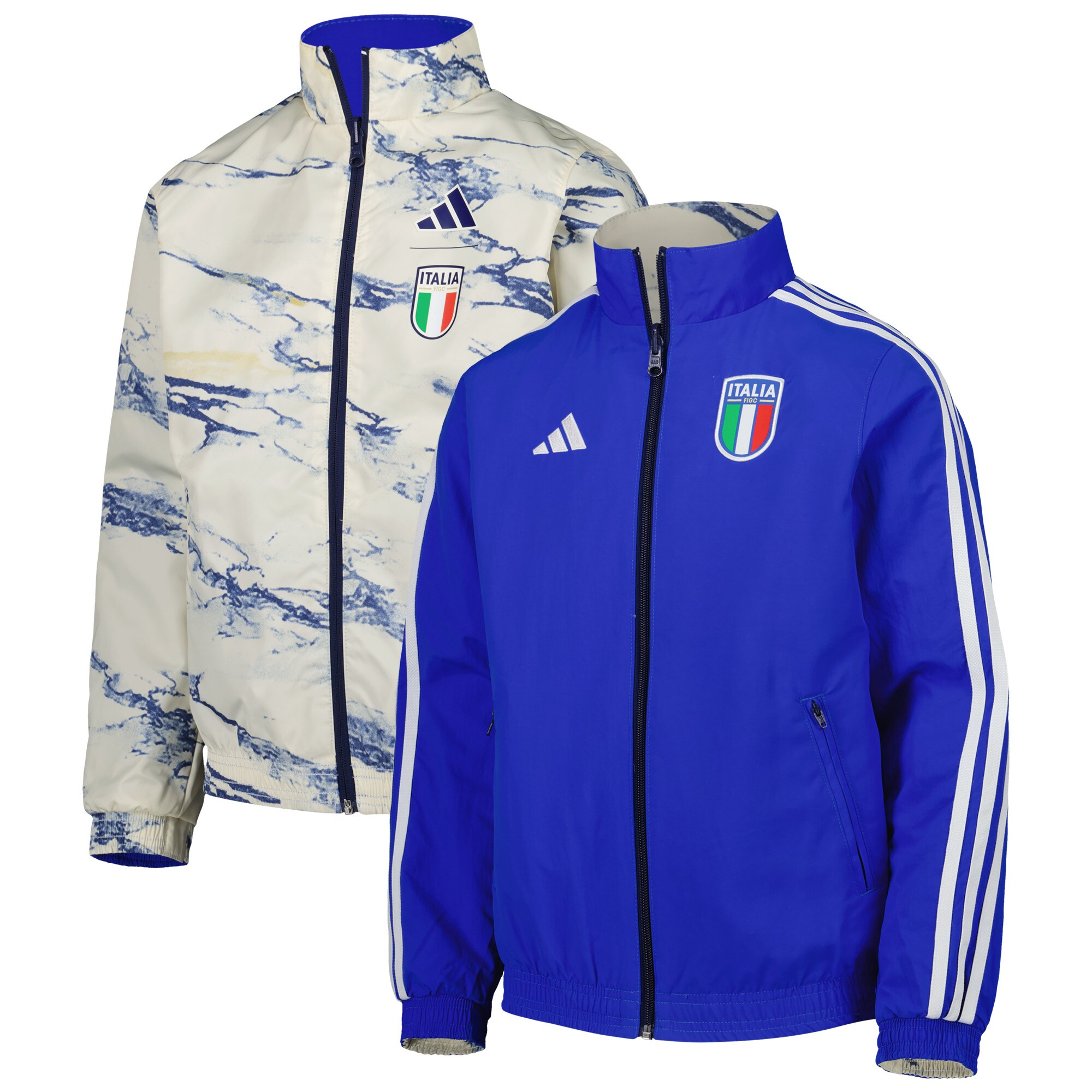 Shop italy national team adidas youth team anthem reversible full-zip jacket – blue – France Football Shirts & World Cup Jerseys