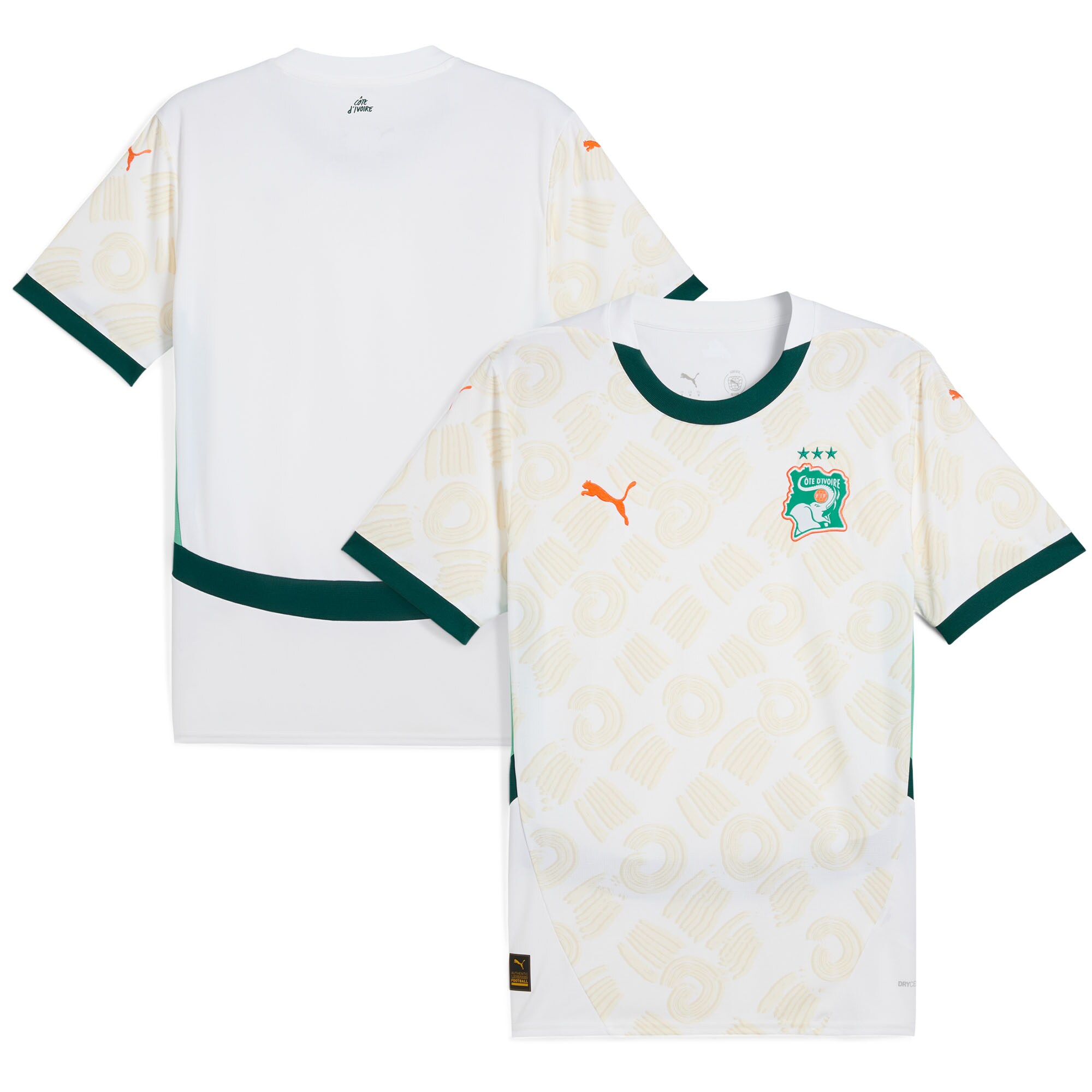 Shop ivory coast national team puma 2025 away replica jersey – white – France Football Shirts & World Cup Jerseys