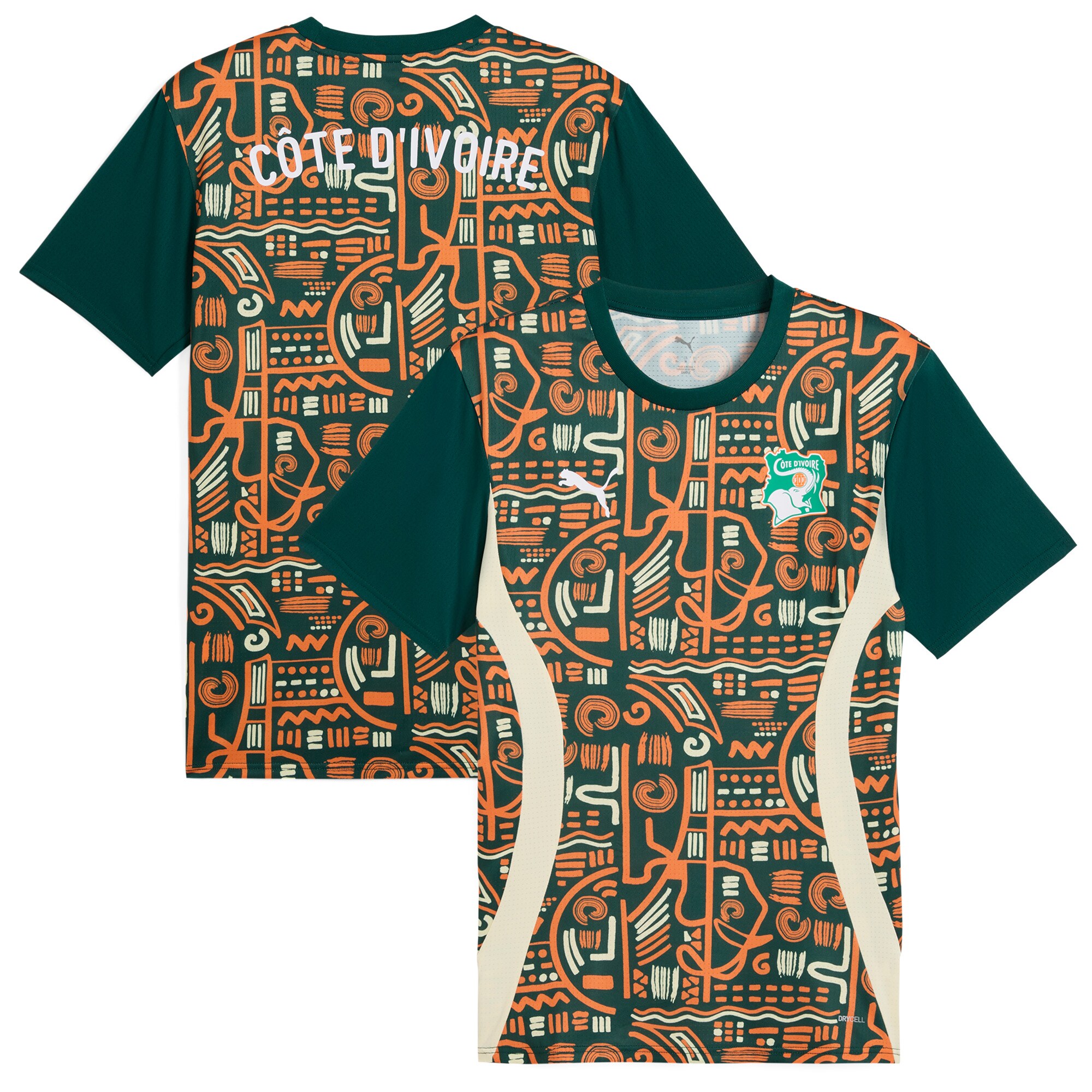 Shop ivory coast national team puma 2025 pre-match jersey – green – France Football Shirts & World Cup Jerseys