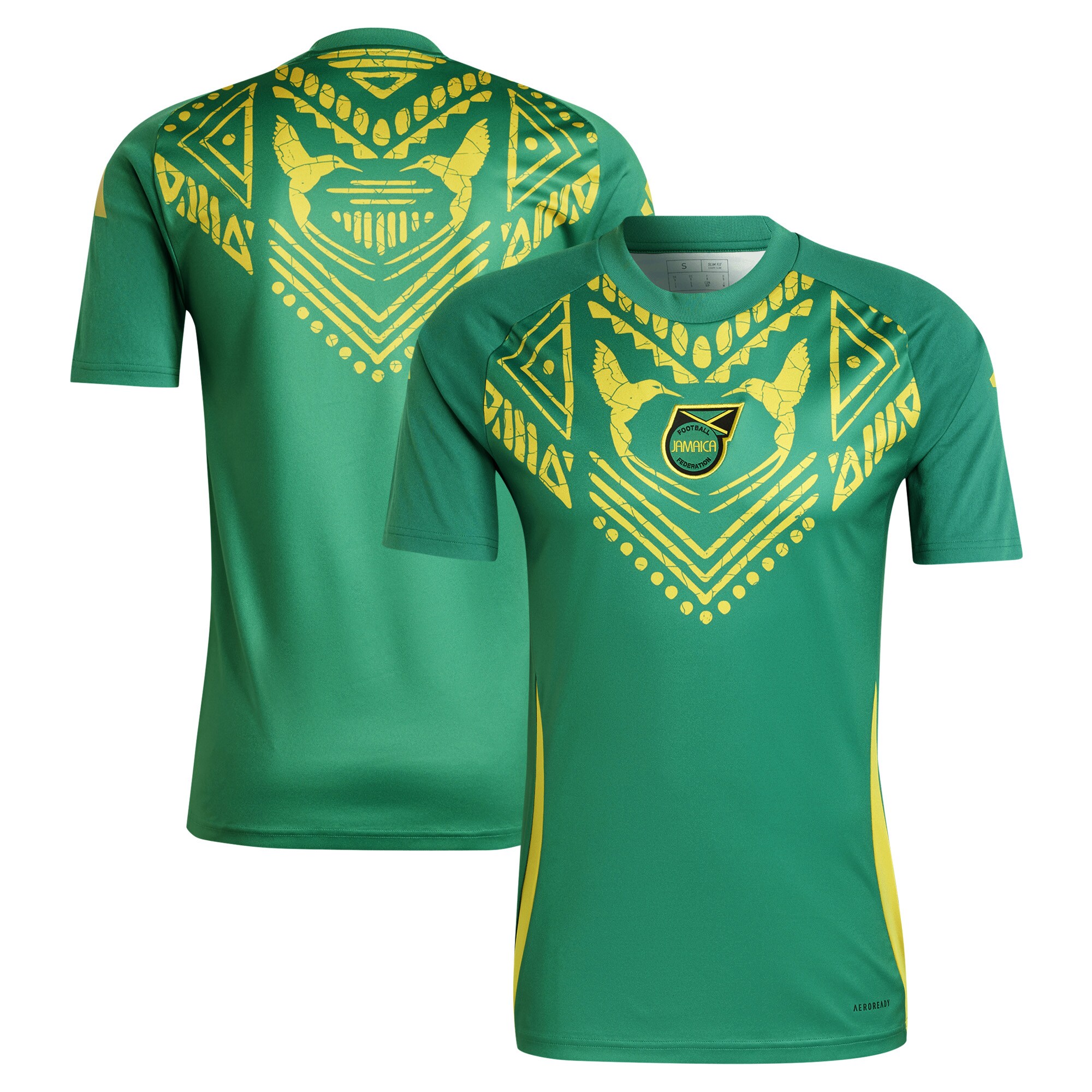 Shop jamaica national team adidas 2024 pre-match top – green – France Football Shirts & World Cup Jerseys