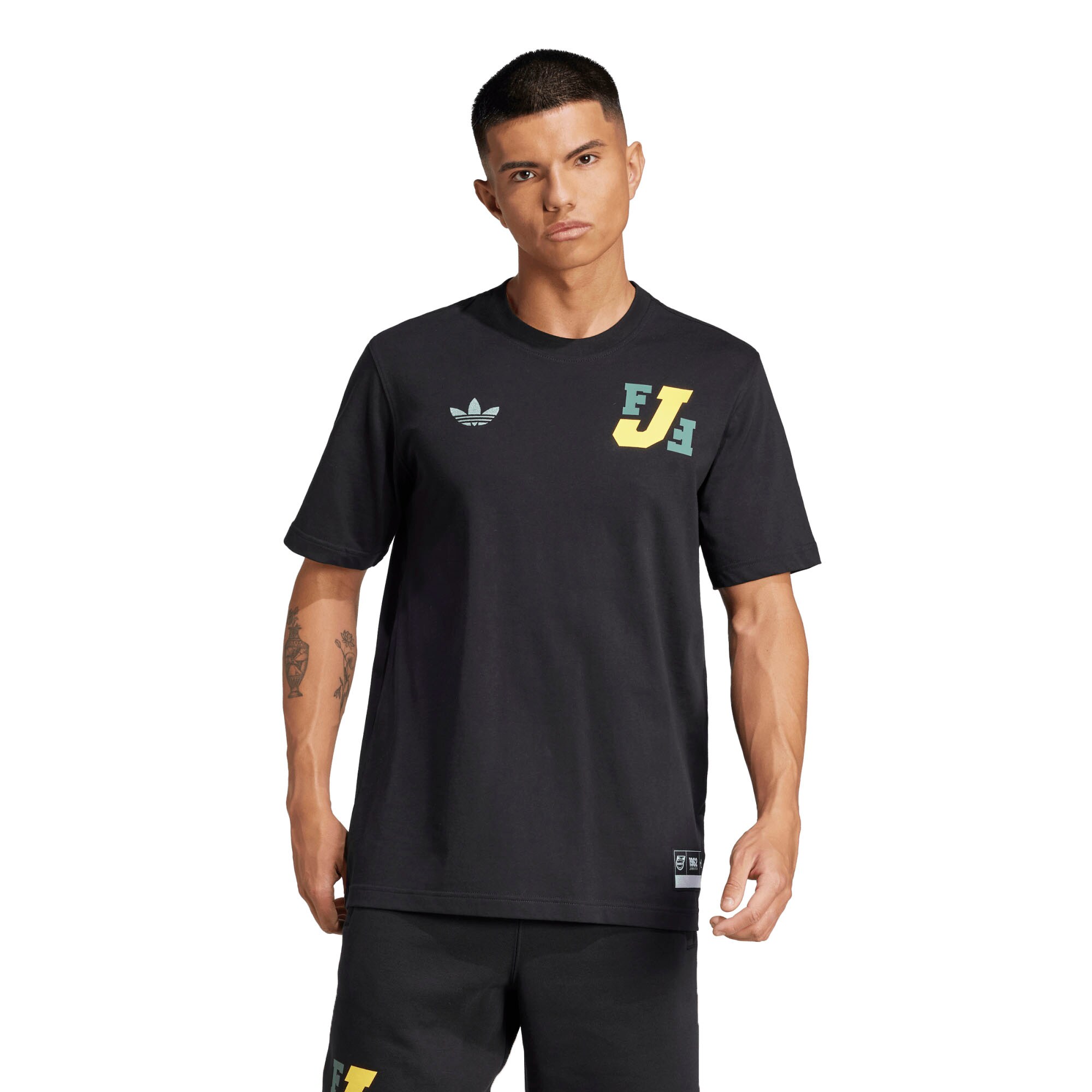 Shop jamaica national team adidas varsity pack t-shirt – black – France Football Shirts & World Cup Jerseys