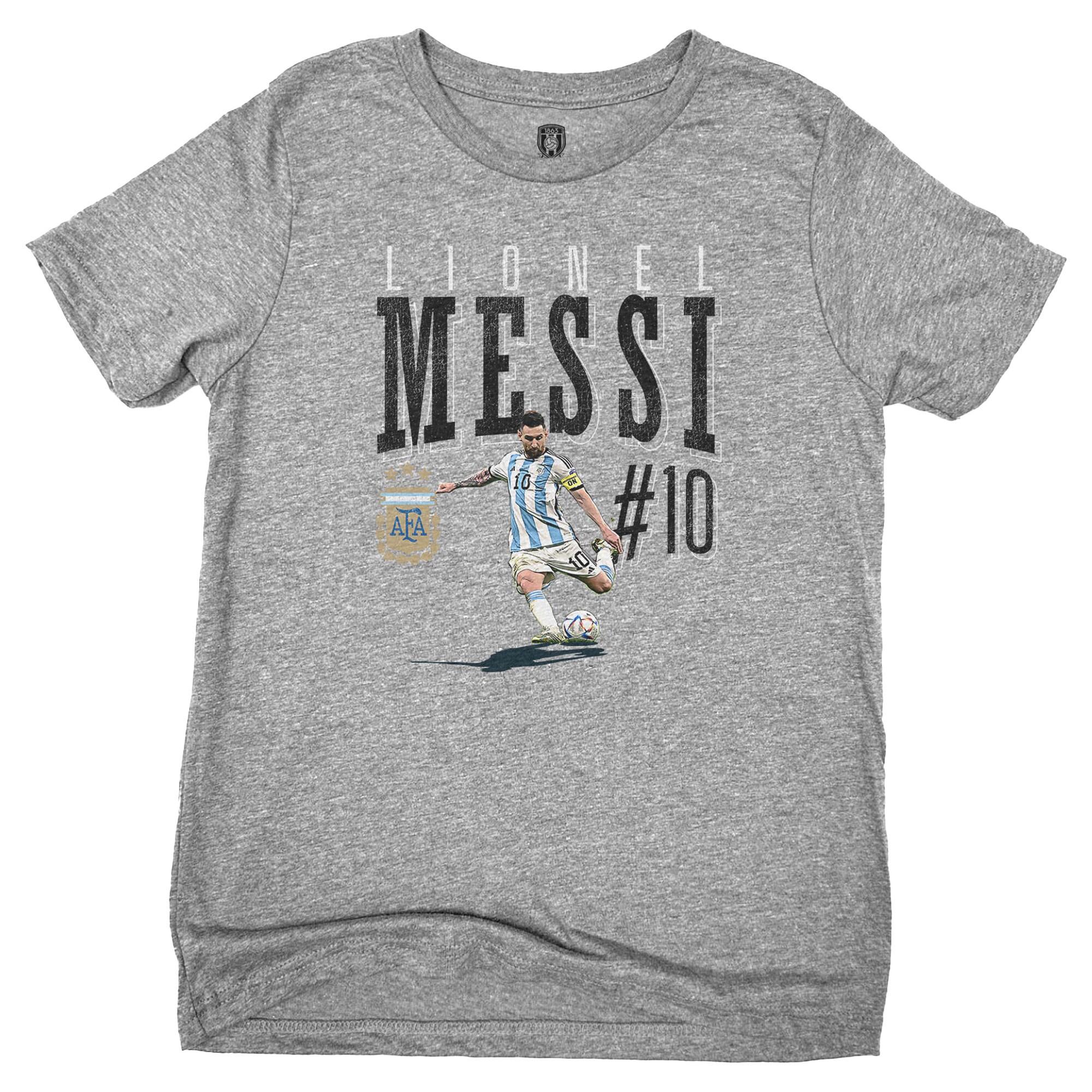 Shop lionel messi argentina national team 1863fc youth snapshot t-shirt – heather gray – France Football Shirts & World Cup Jerseys