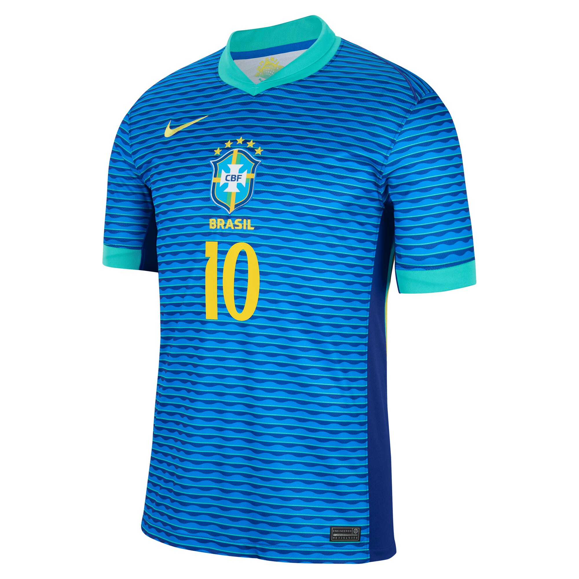 Shop neymar jr. brazil national team nike 2024 away stadium replica player jersey – blue – France Football Shirts & World Cup Jerseys
