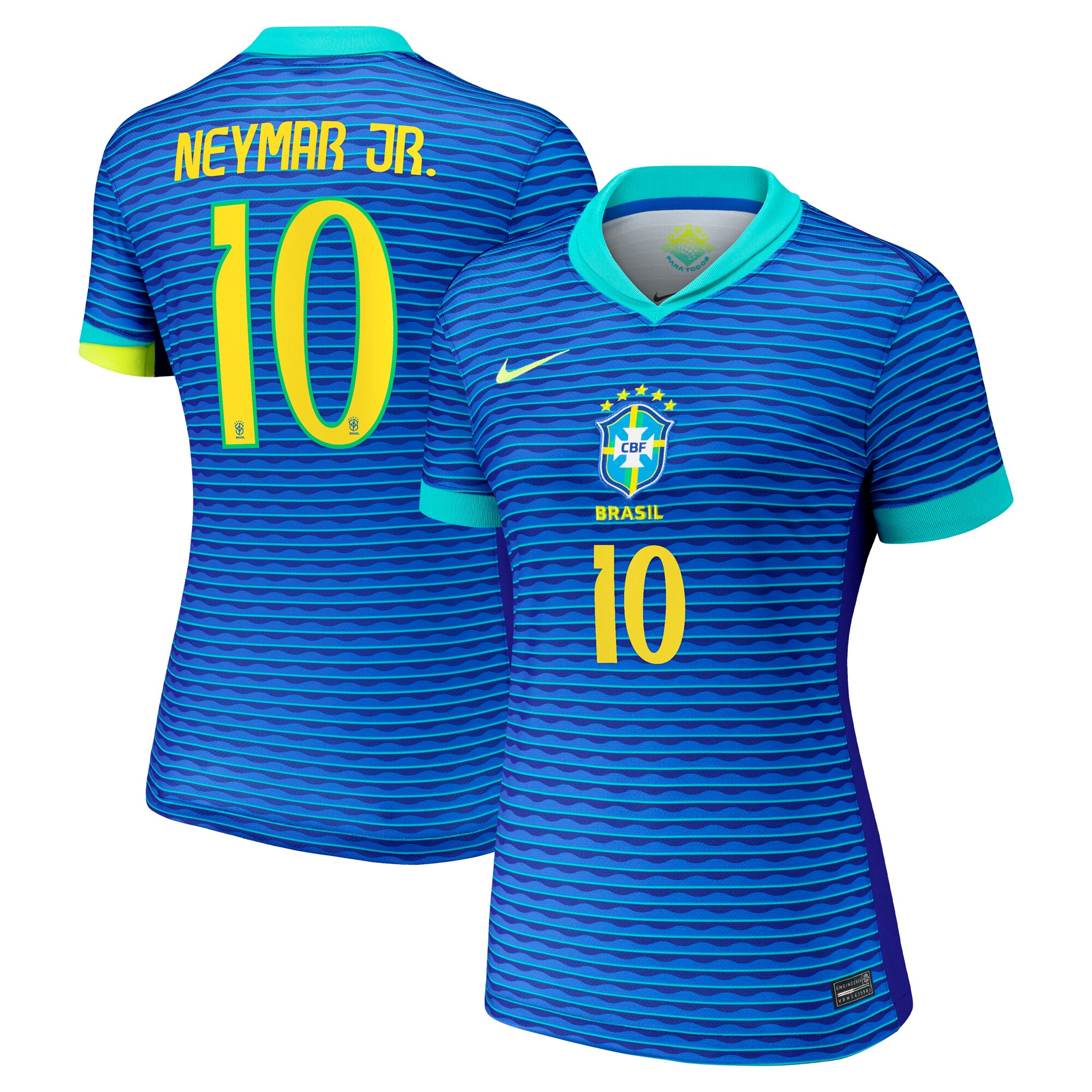 Shop neymar jr. brazil national team nike women8217s 2024 away stadium replica player jersey – blue – France Football Shirts & World Cup Jerseys