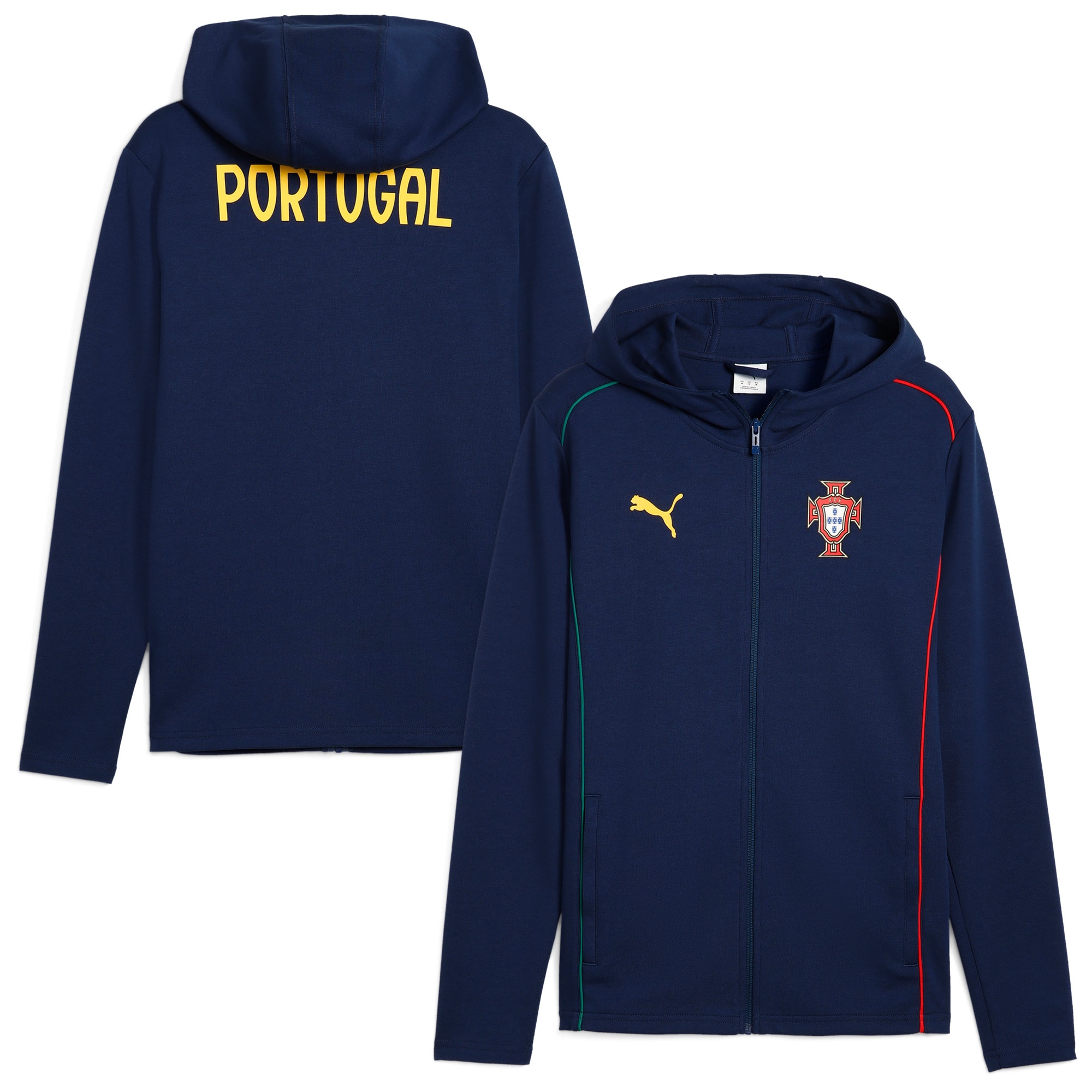 Shop portugal national team puma casuals full-zip hoodie – navy – France Football Shirts & World Cup Jerseys