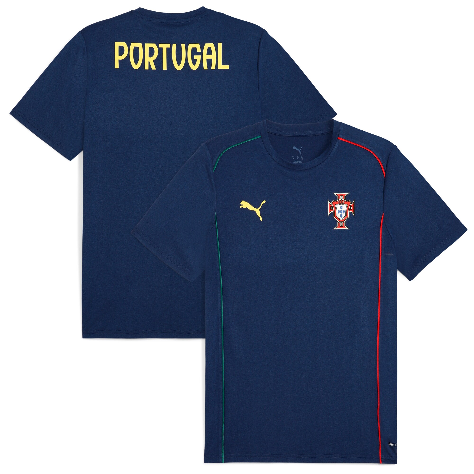 Shop portugal national team puma casuals t-shirt – navy – France Football Shirts & World Cup Jerseys