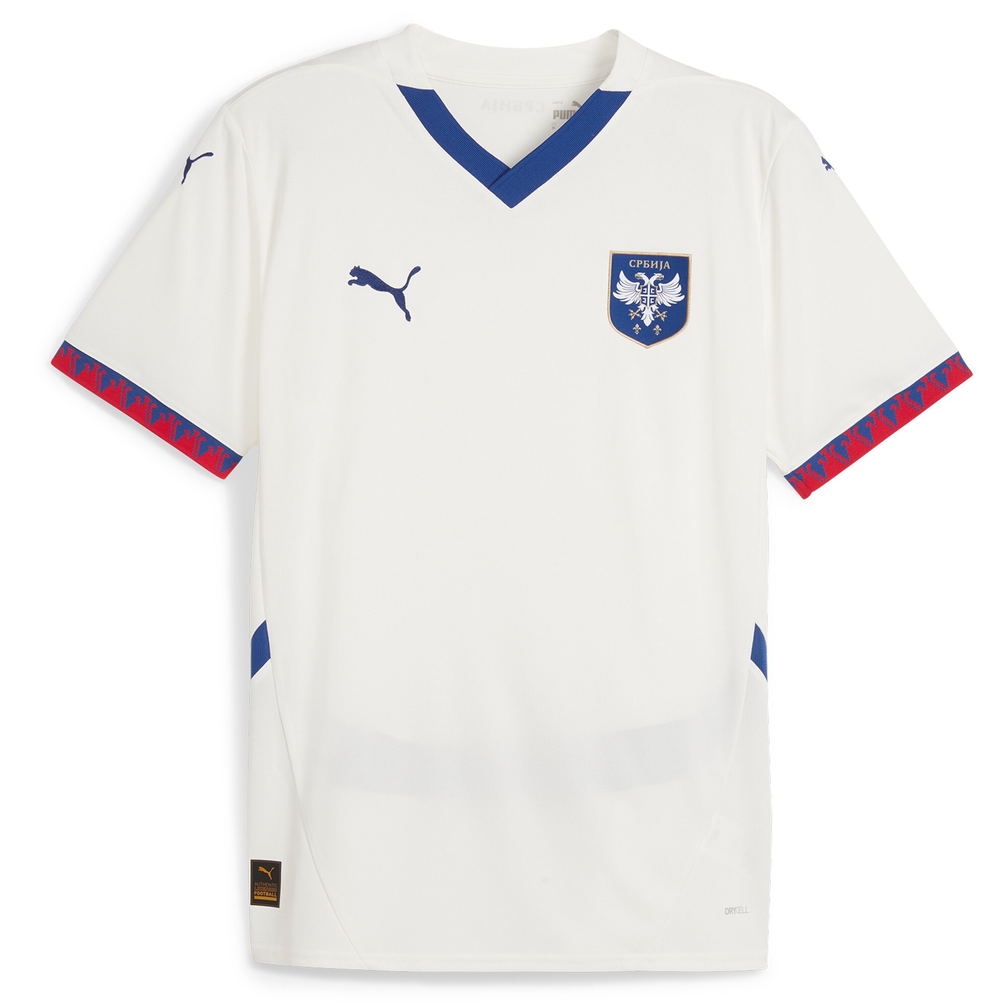 Shop serbia national team puma 2024 away replica jersey – white – France Football Shirts & World Cup Jerseys