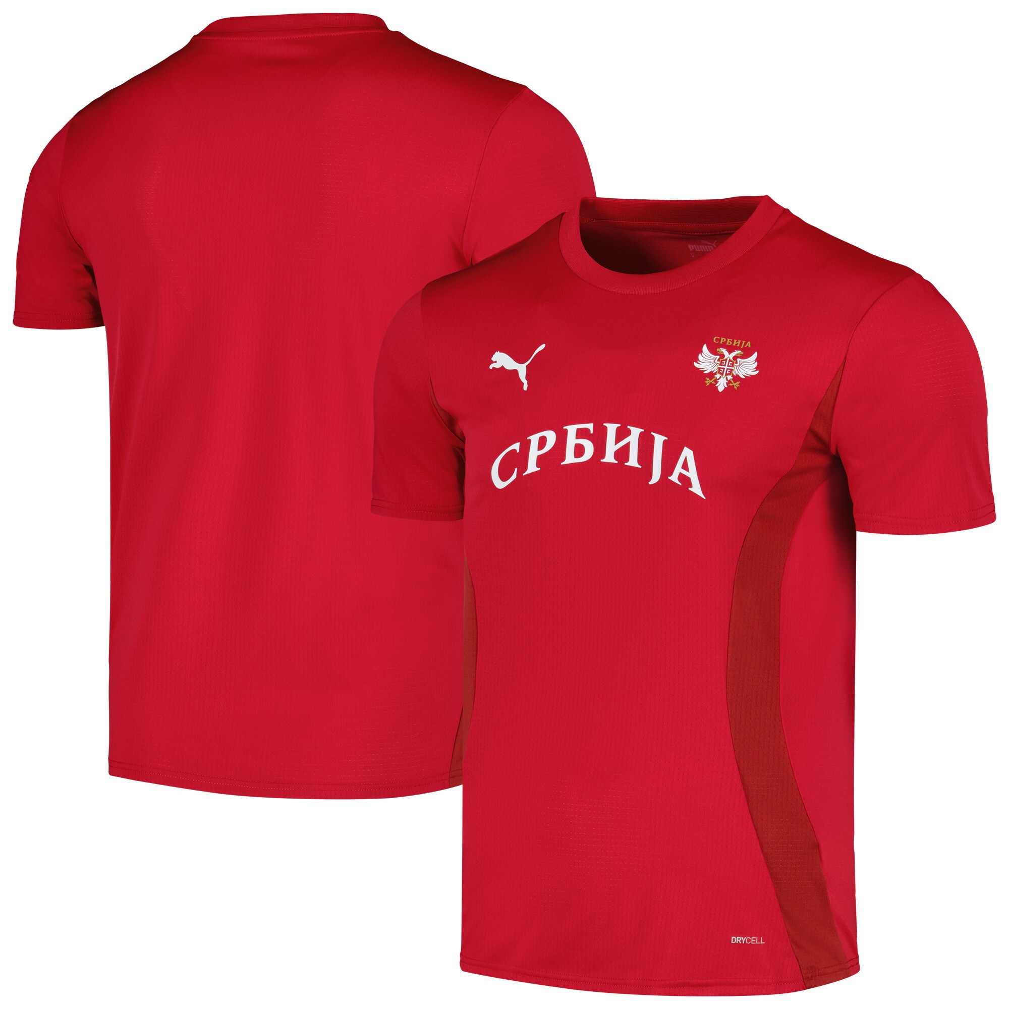 Shop serbia national team puma 2024 pre-match jersey – red – France Football Shirts & World Cup Jerseys