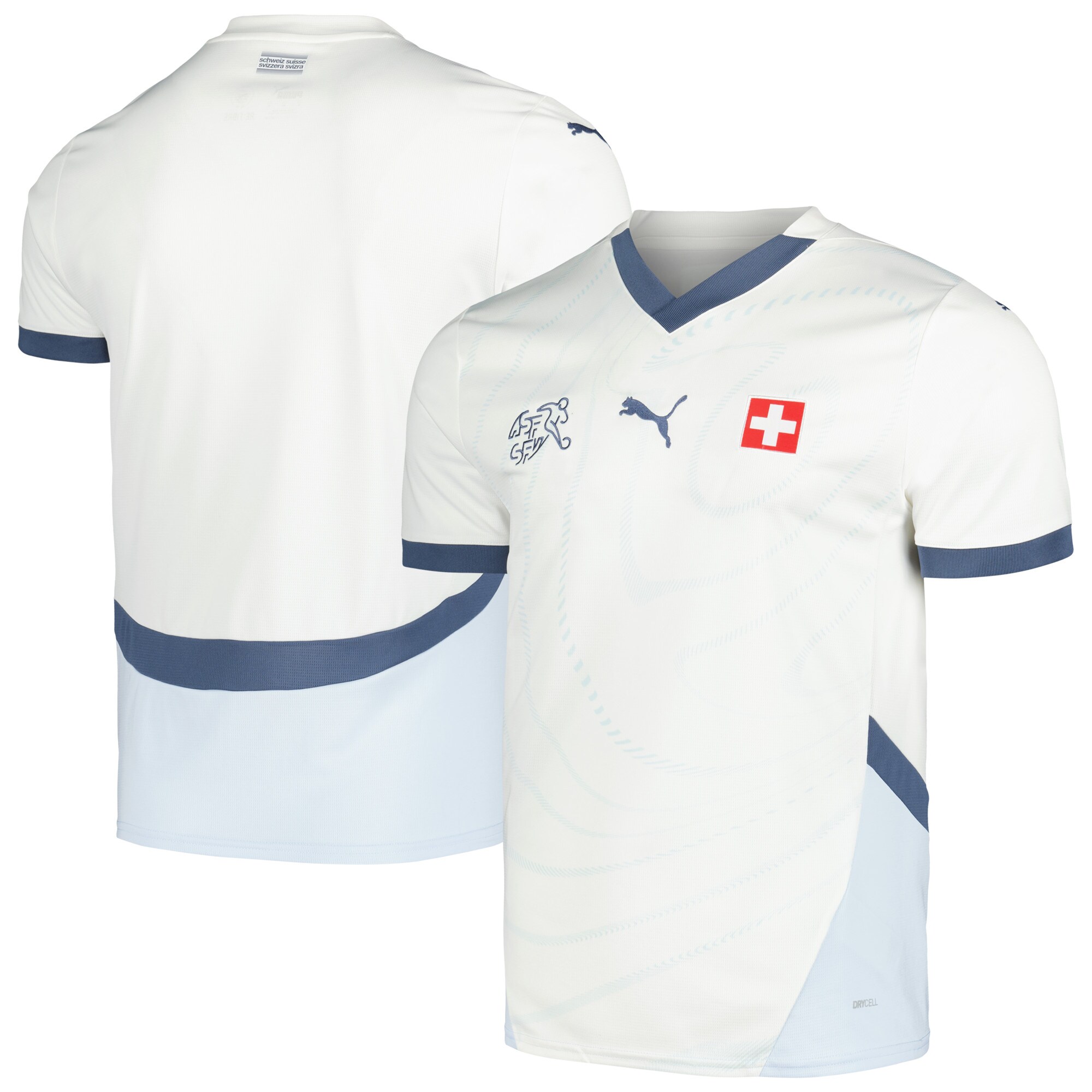 Shop switzerland national team puma 2024 away replica jersey – white – France Football Shirts & World Cup Jerseys