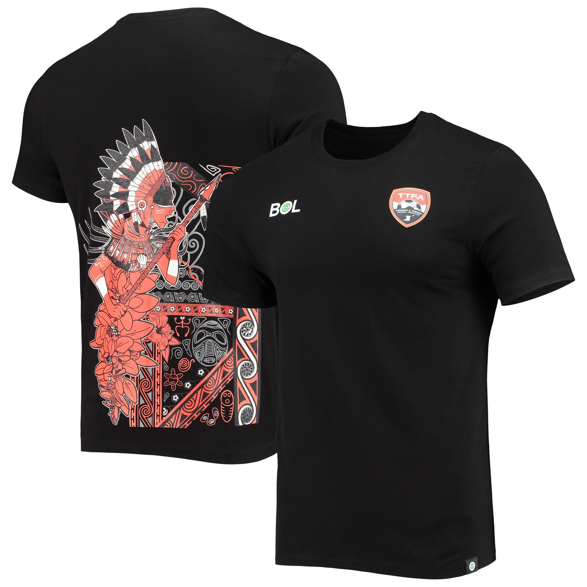 Shop trinidad and tobago national team warrior tribal t-shirt – black – France Football Shirts & World Cup Jerseys